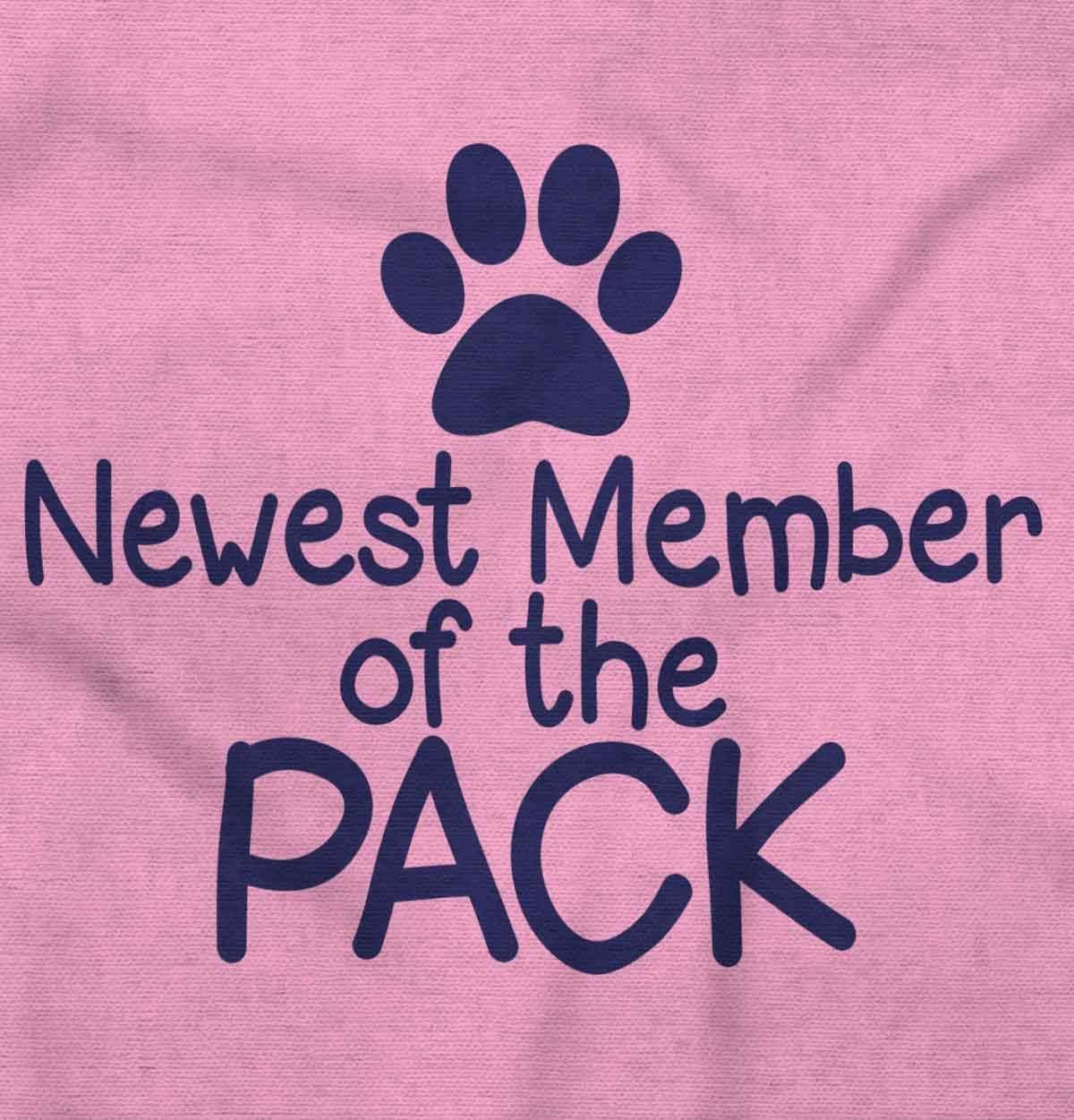 imageBrisco Brands Cute Member of the Pack Paw Print Baby Romper Boys or GirlsPink