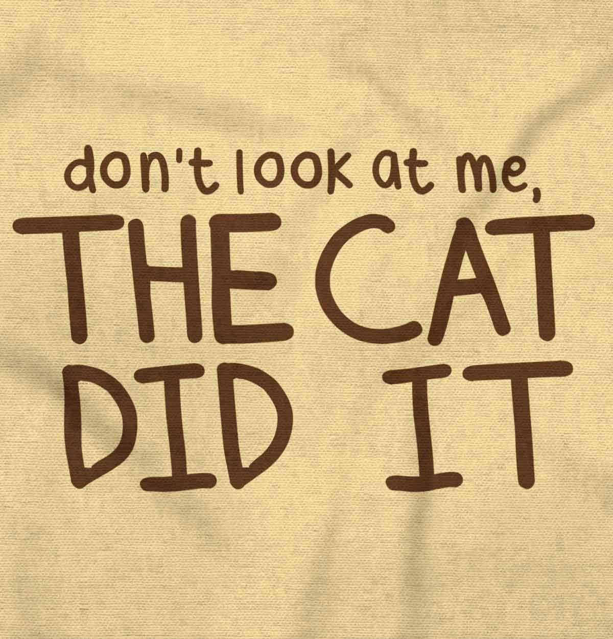 imageBrisco Brands Dont Look At Me The Cat Did It Baby Romper Boys or GirlsBanana