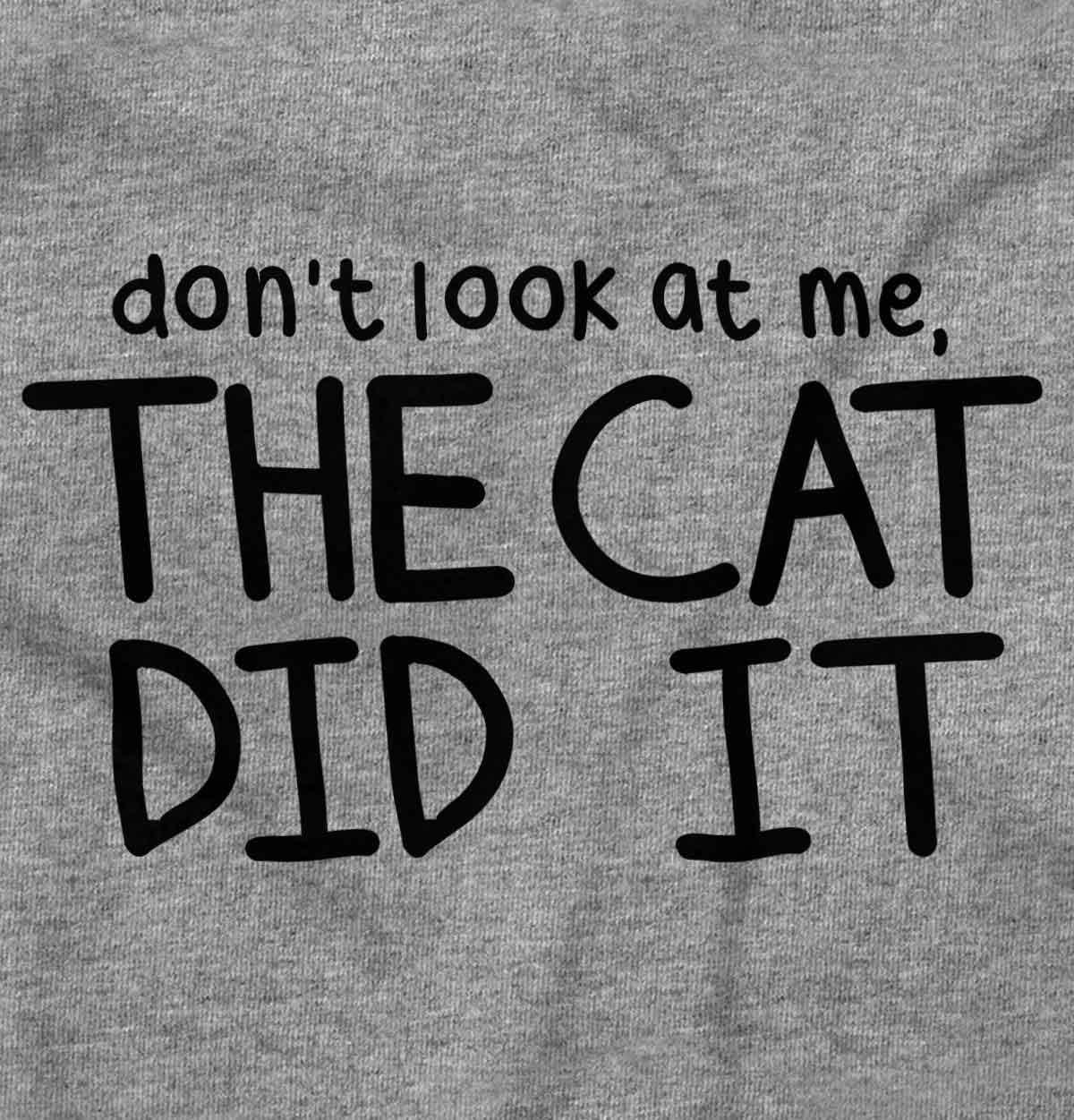 imageBrisco Brands Dont Look At Me The Cat Did It Baby Romper Boys or GirlsHeather