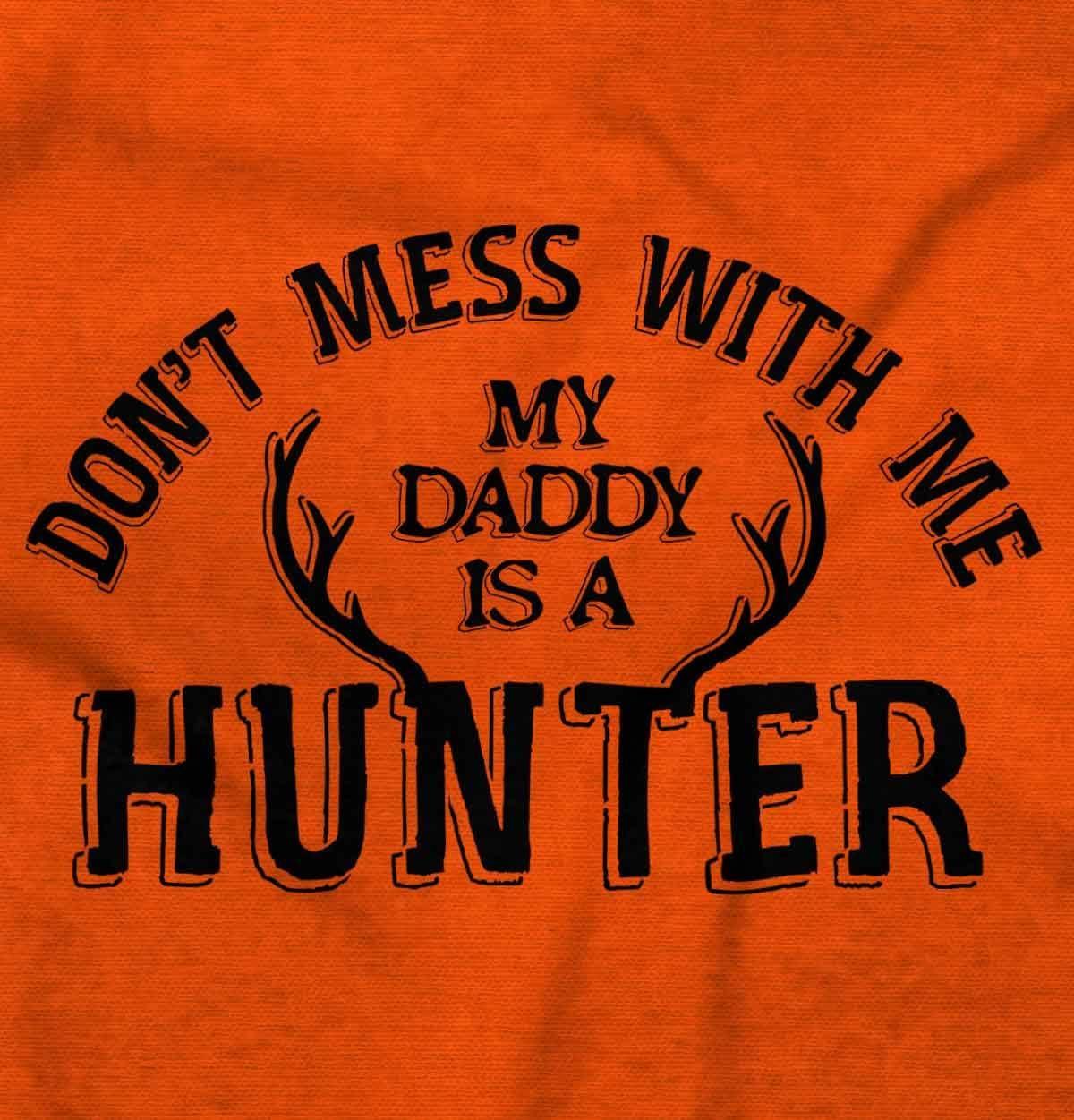 imageBrisco Brands Dont Mess With Me Daddys A Hunter Baby Bodysuit Jumper GirlsOrange
