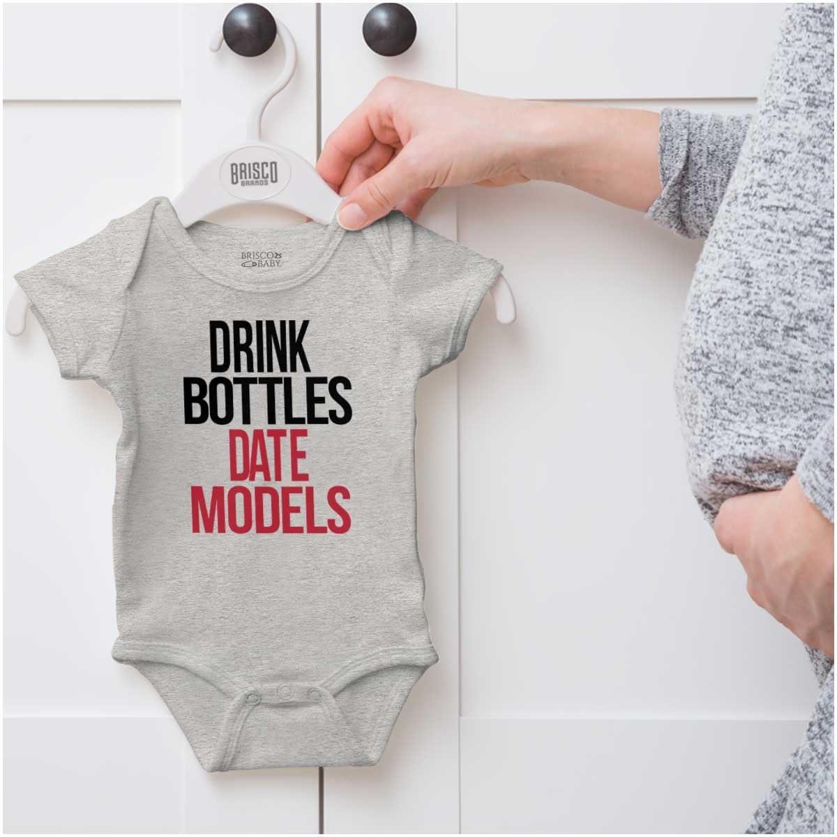 imageBrisco Brands Drink Bottles Date Model Handsome Baby Baby Bodysuit Jumper BoysHeather