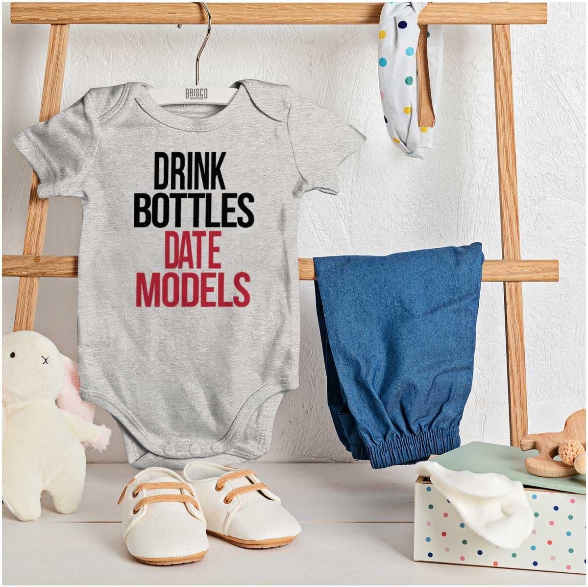 imageBrisco Brands Drink Bottles Date Model Handsome Baby Baby Bodysuit Jumper BoysHeather
