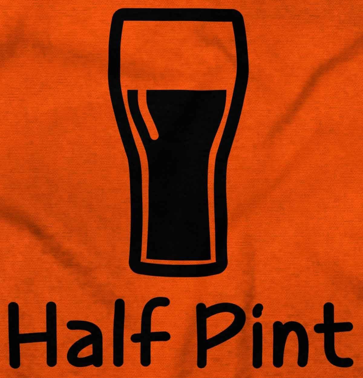 imageBrisco Brands Half Pint Milk Bottle Humor Dad Joke Baby Romper Boys or GirlsOrange
