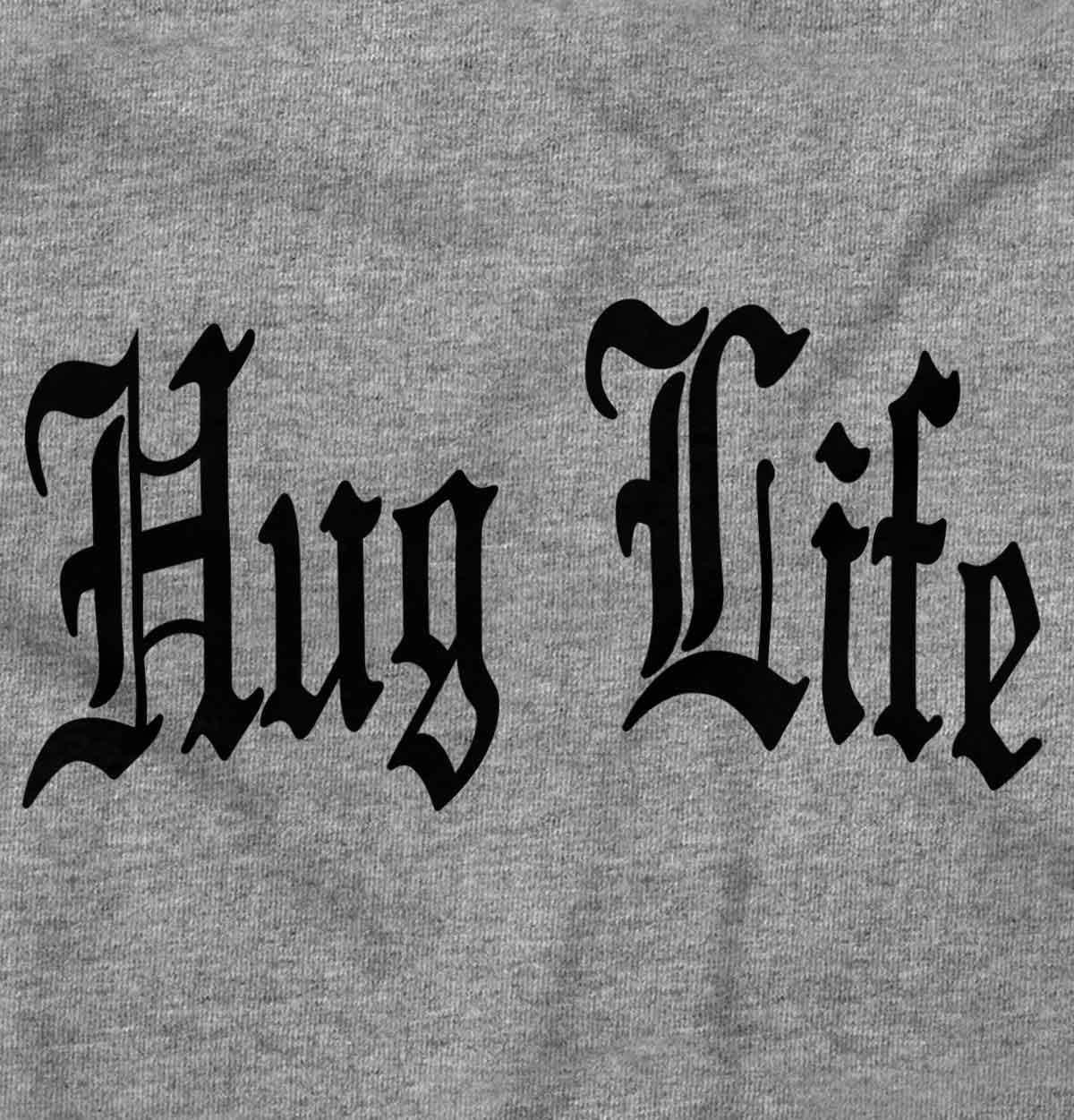 imageBrisco Brands Hug Life Tattoo Letters Font Funny Baby Romper Boys or GirlsHeather