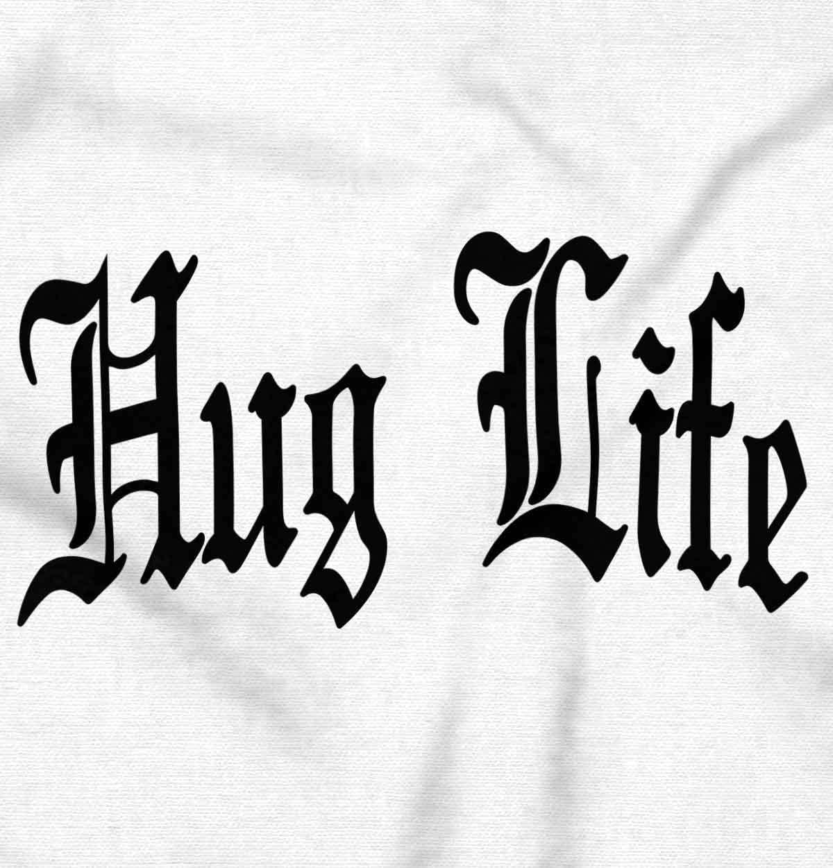 imageBrisco Brands Hug Life Tattoo Letters Font Funny Baby Romper Boys or GirlsWhite