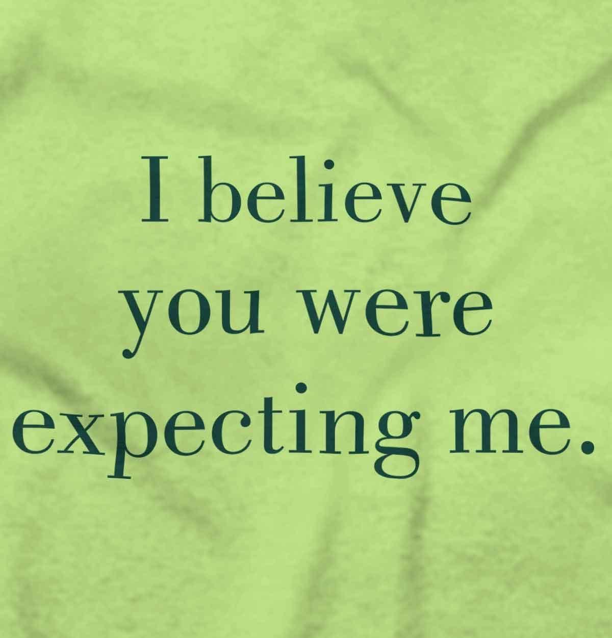 imageBrisco Brands I Believe You Were Expecting Me Baby Romper Boys or GirlsKey Lime
