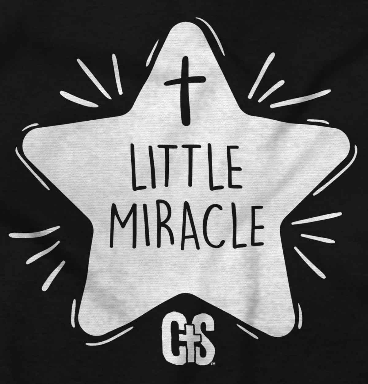 imageBrisco Brands Little Miracle Christian Religious Baby Romper Boys or GirlsBlack