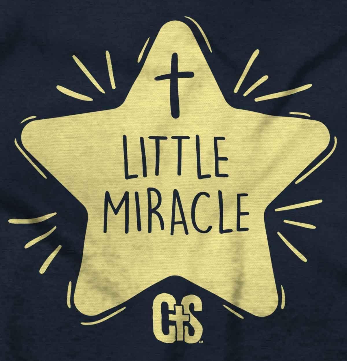 imageBrisco Brands Little Miracle Christian Religious Baby Romper Boys or GirlsNavy
