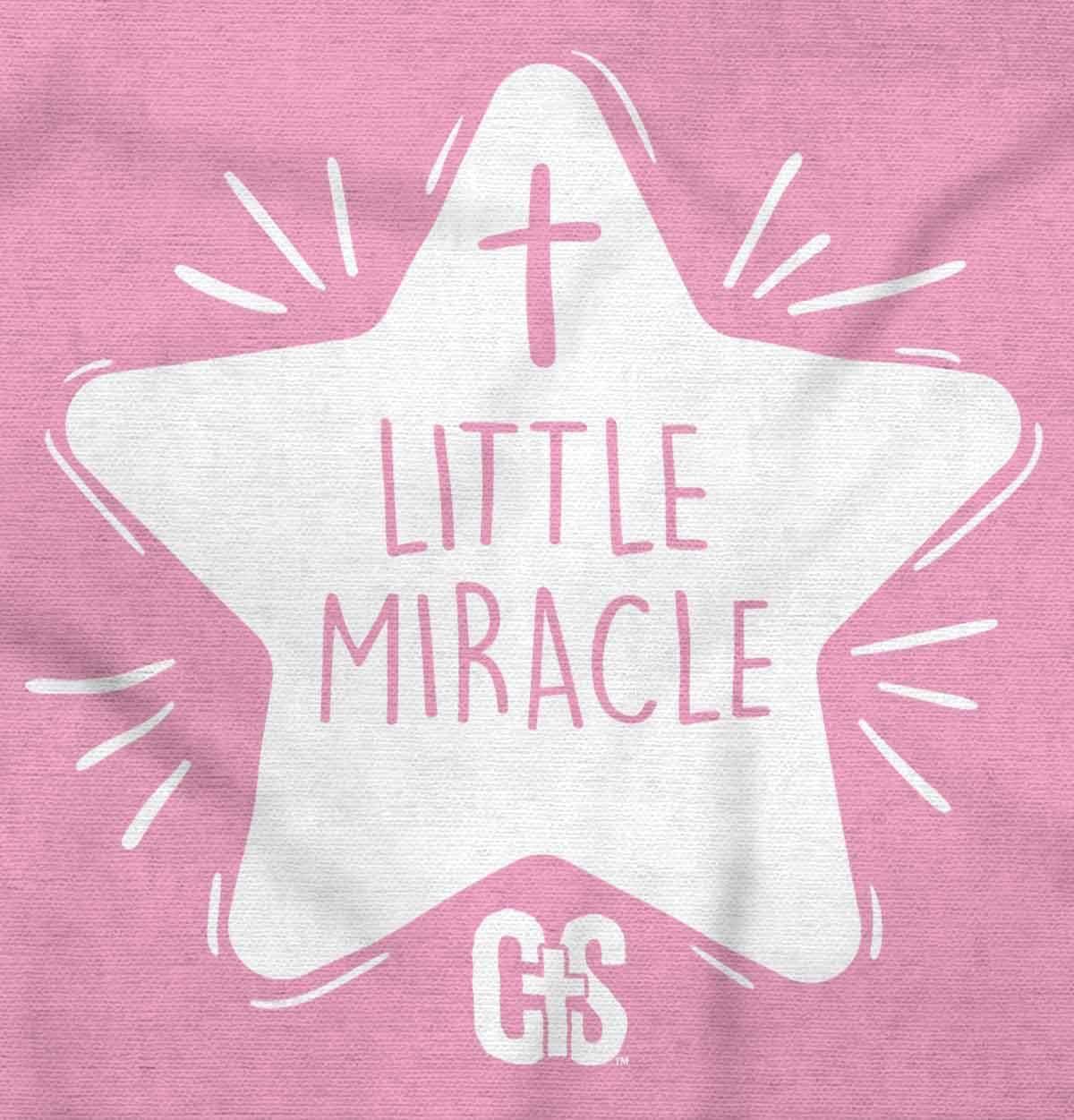 imageBrisco Brands Little Miracle Christian Religious Baby Romper Boys or GirlsPink