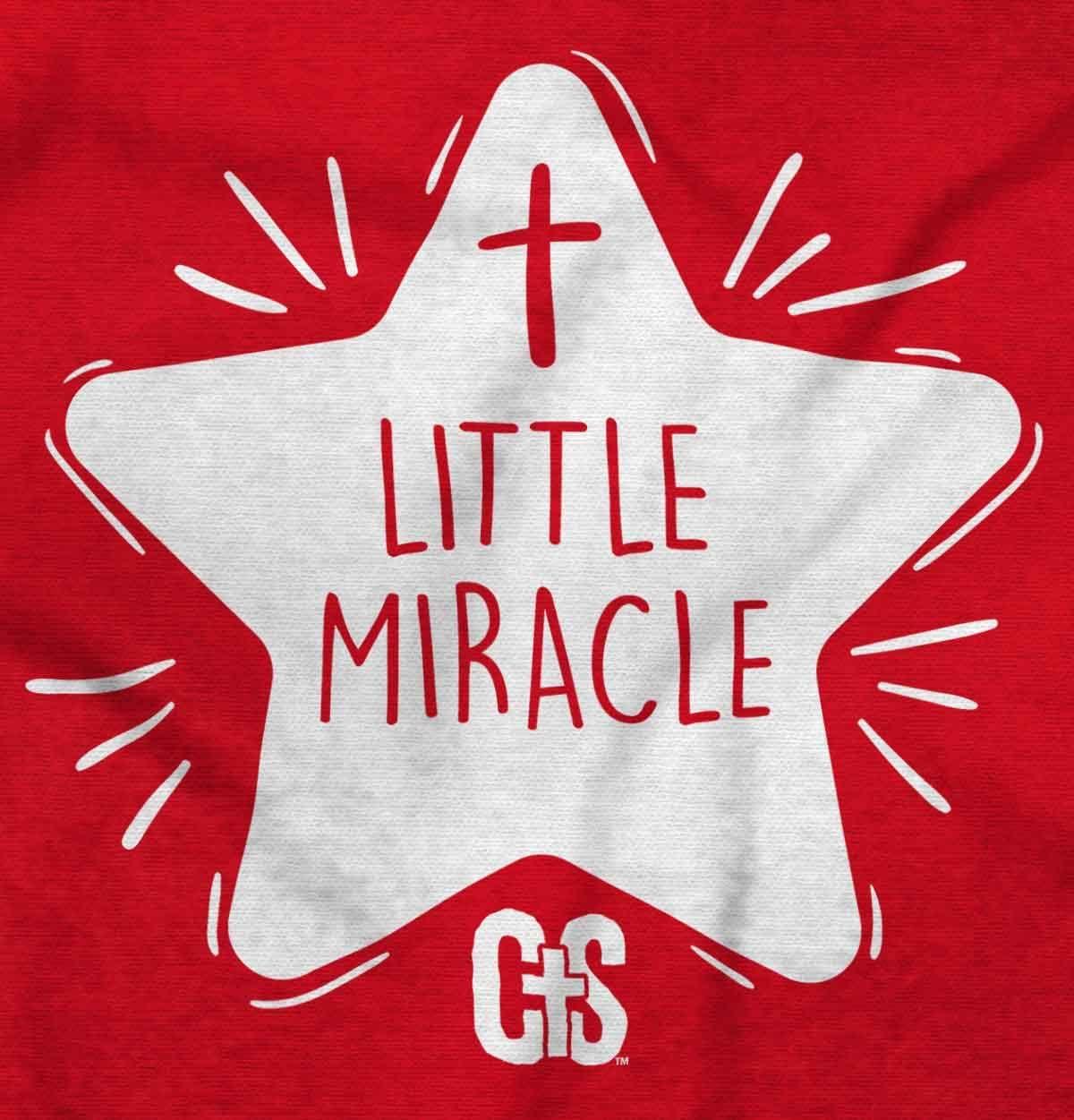imageBrisco Brands Little Miracle Christian Religious Baby Romper Boys or GirlsRed