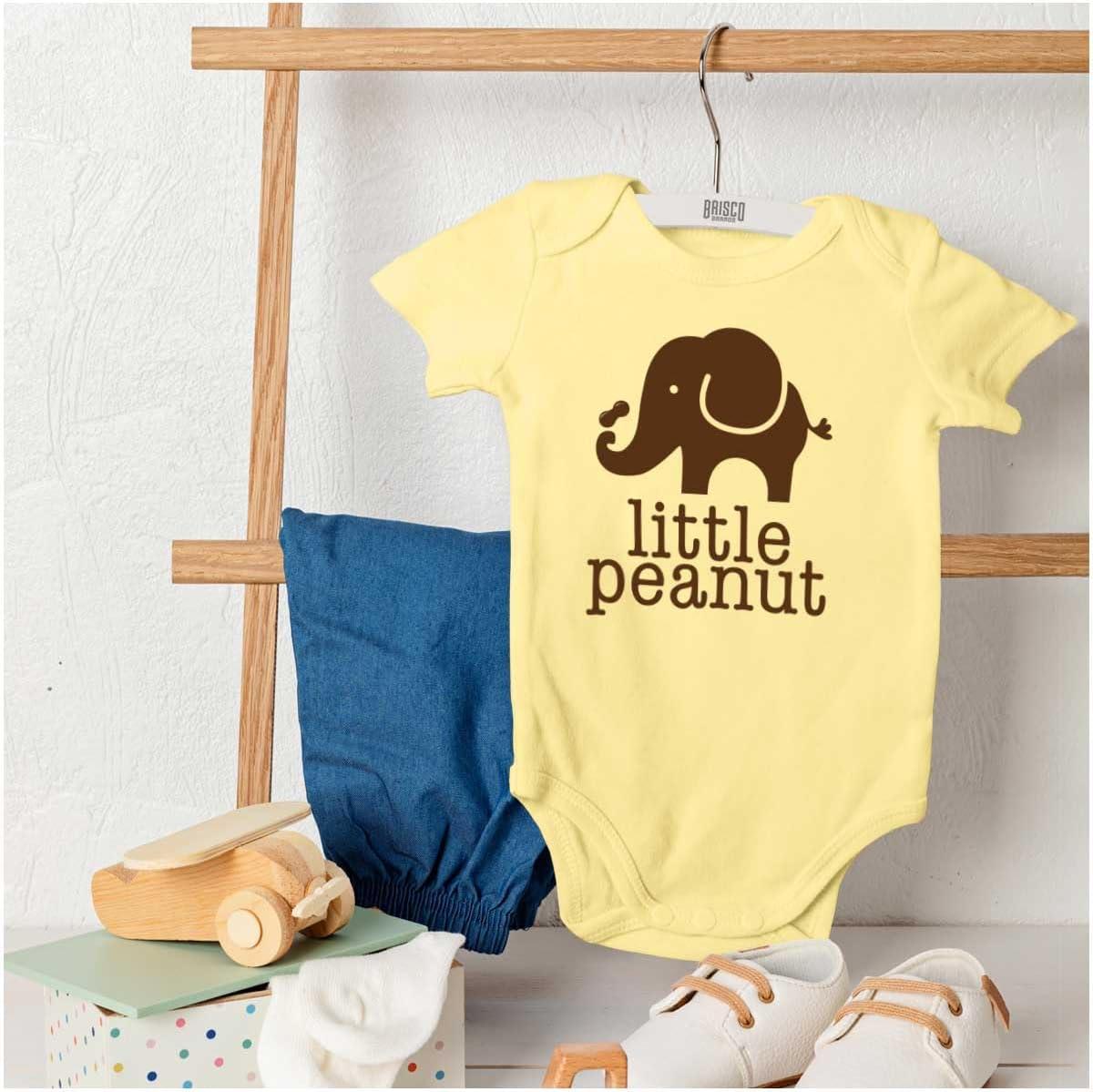 imageBrisco Brands Little Peanut Cute Lil Elephant Lover Baby Romper Boys or GirlsBanana