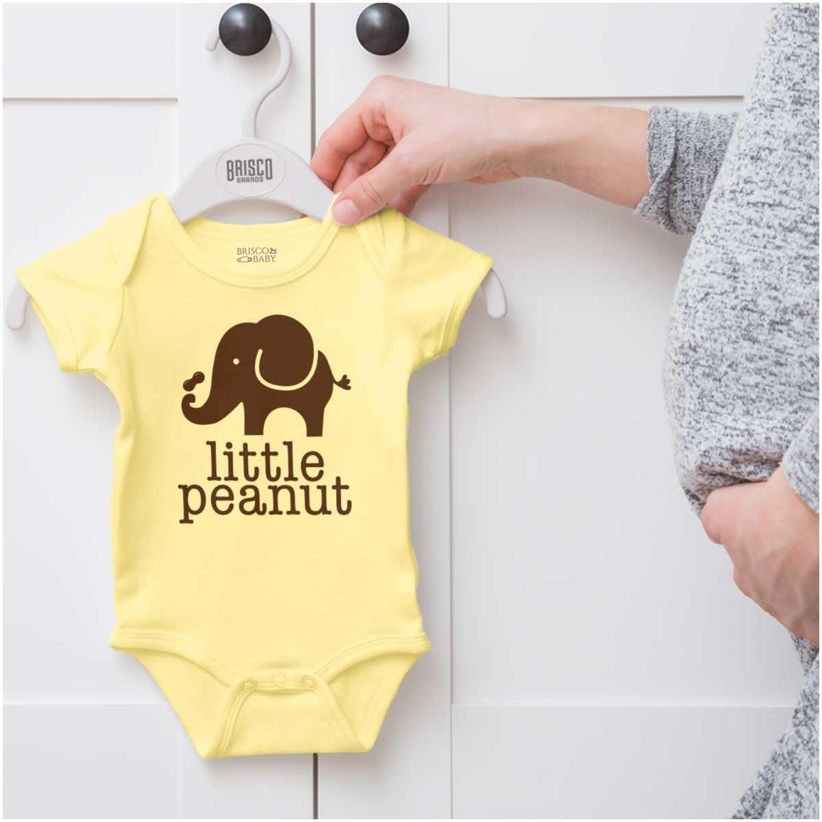 imageBrisco Brands Little Peanut Cute Lil Elephant Lover Baby Romper Boys or GirlsBanana