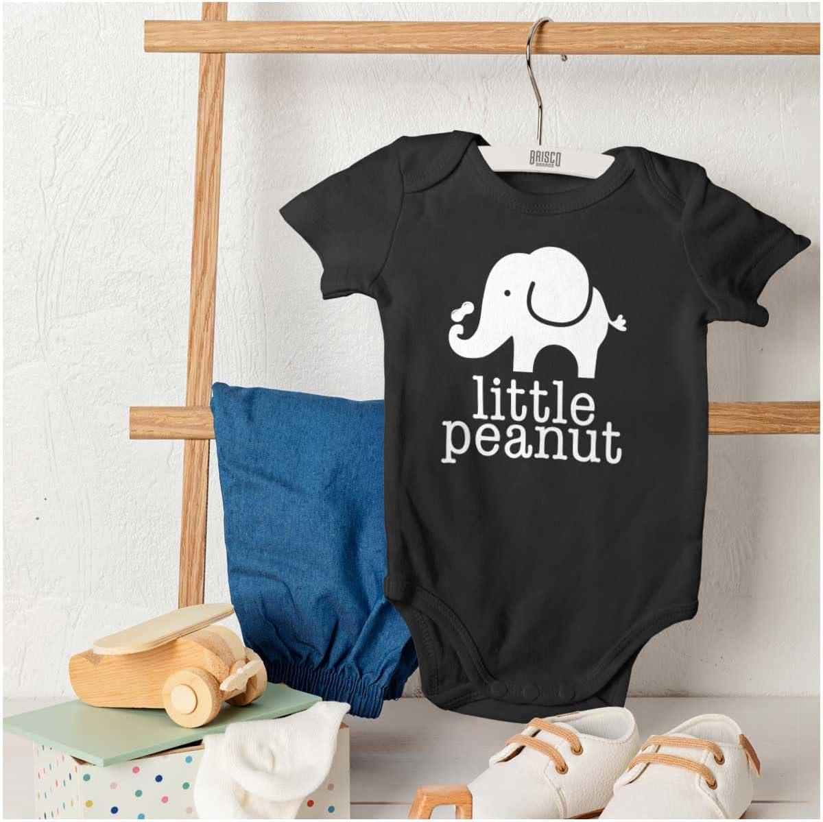 imageBrisco Brands Little Peanut Cute Lil Elephant Lover Baby Romper Boys or GirlsBlack