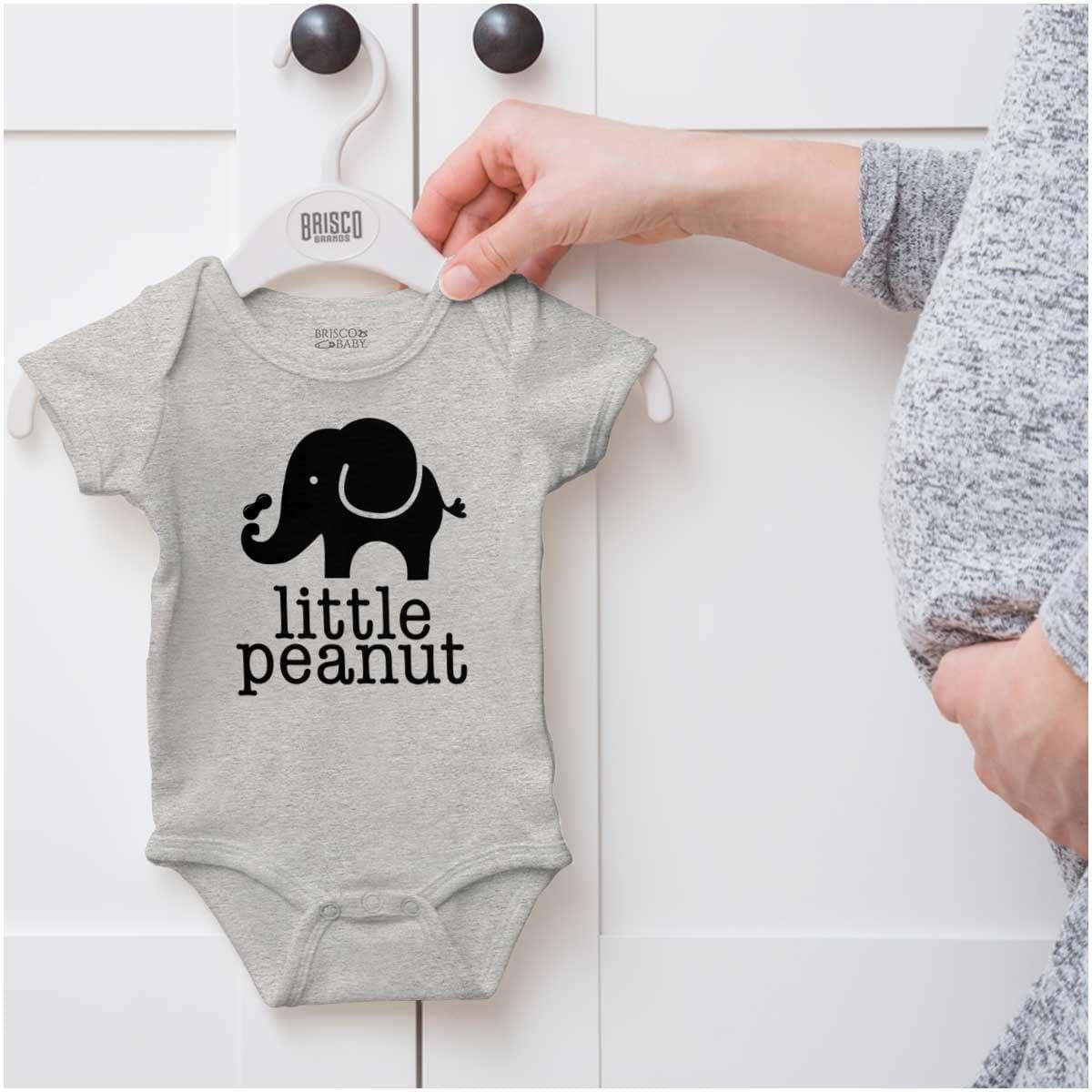 imageBrisco Brands Little Peanut Cute Lil Elephant Lover Baby Romper Boys or GirlsHeather