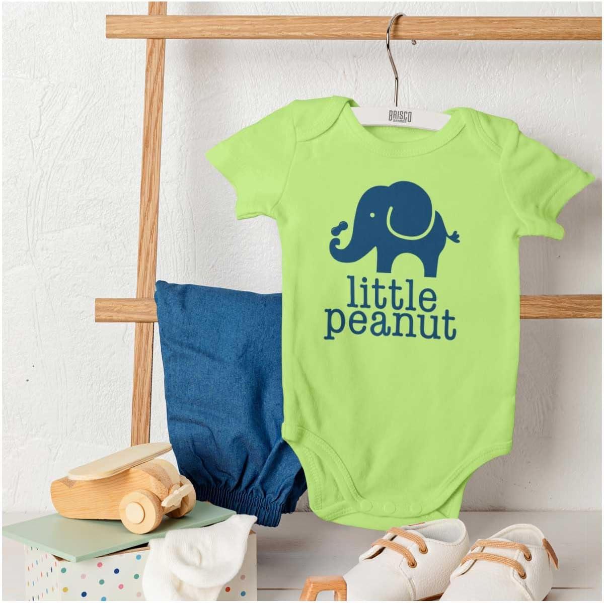 imageBrisco Brands Little Peanut Cute Lil Elephant Lover Baby Romper Boys or GirlsKey Lime