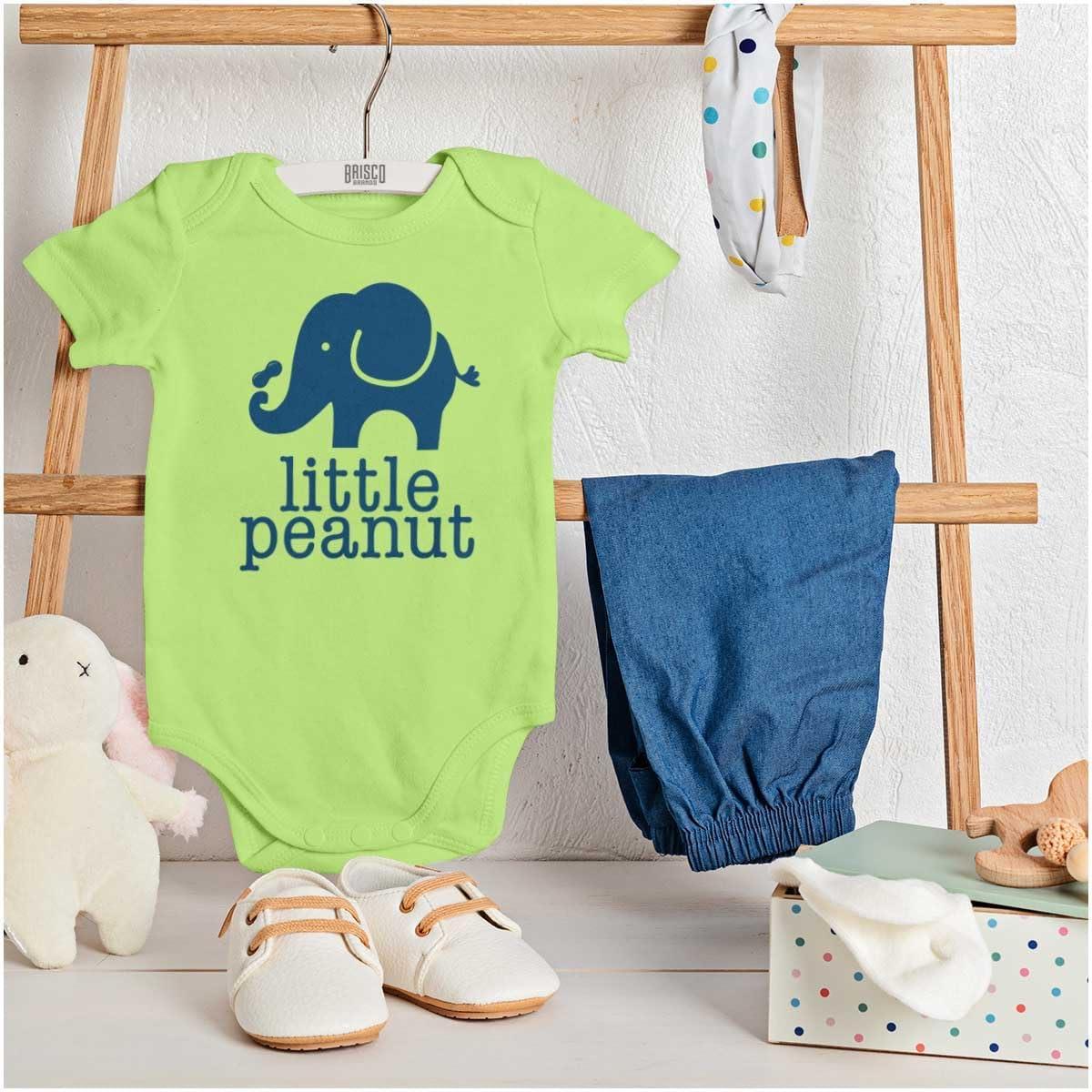 imageBrisco Brands Little Peanut Cute Lil Elephant Lover Baby Romper Boys or GirlsKey Lime