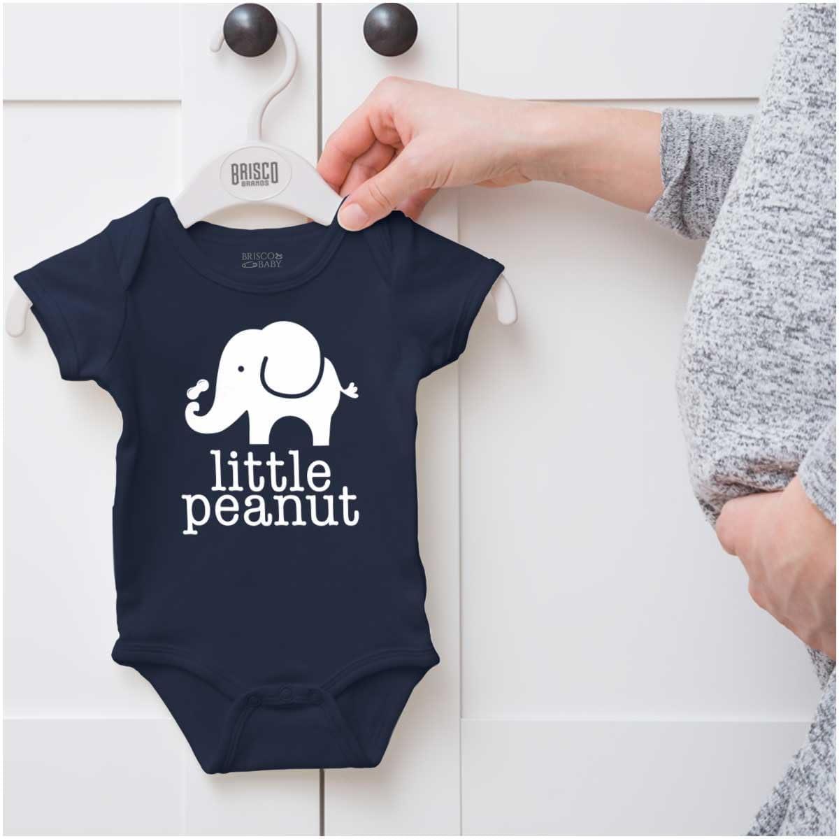 imageBrisco Brands Little Peanut Cute Lil Elephant Lover Baby Romper Boys or GirlsNavy