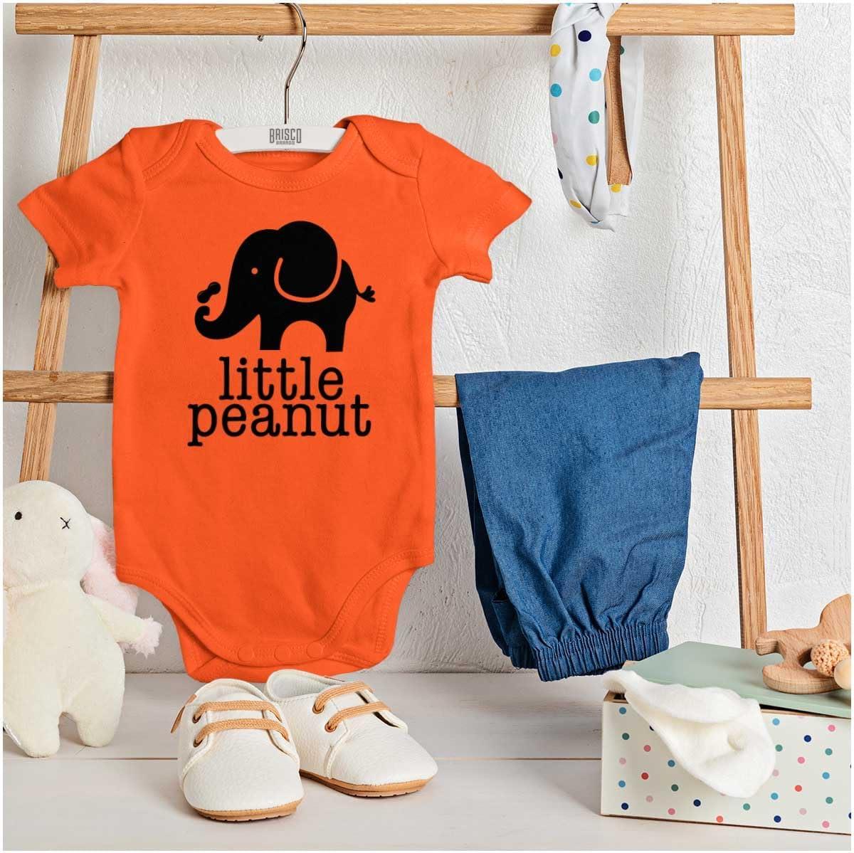 imageBrisco Brands Little Peanut Cute Lil Elephant Lover Baby Romper Boys or GirlsOrange
