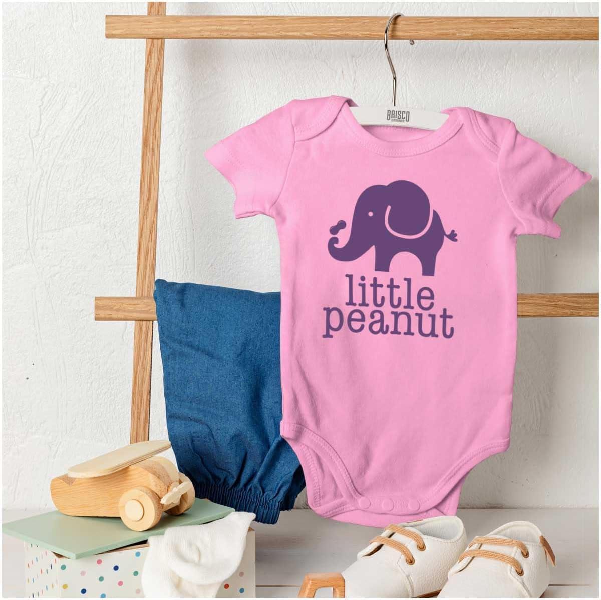 imageBrisco Brands Little Peanut Cute Lil Elephant Lover Baby Romper Boys or GirlsPink