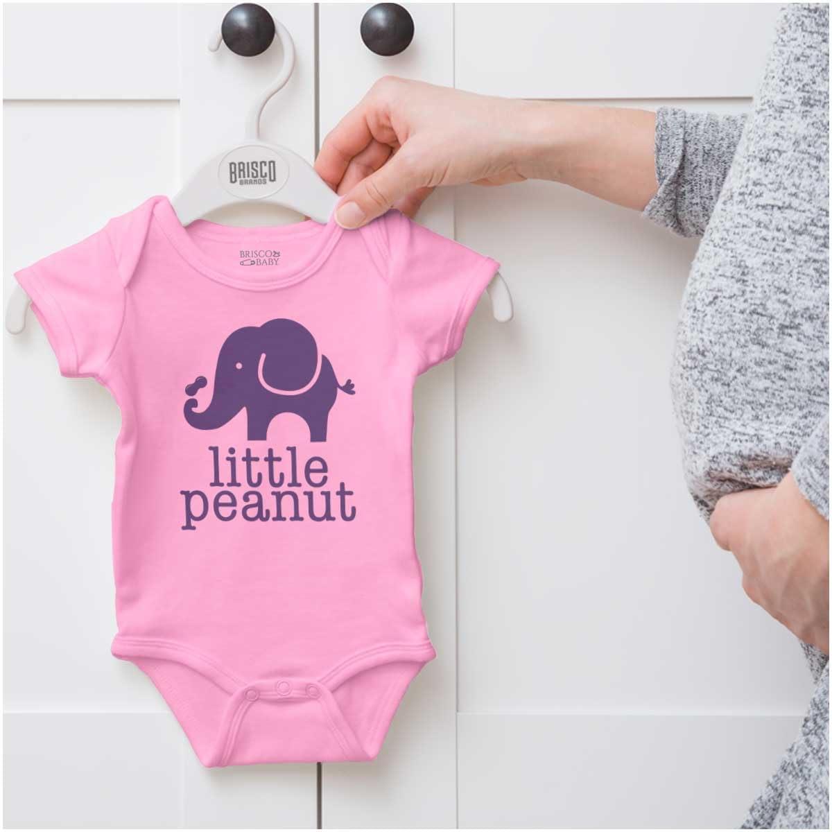 imageBrisco Brands Little Peanut Cute Lil Elephant Lover Baby Romper Boys or GirlsPink