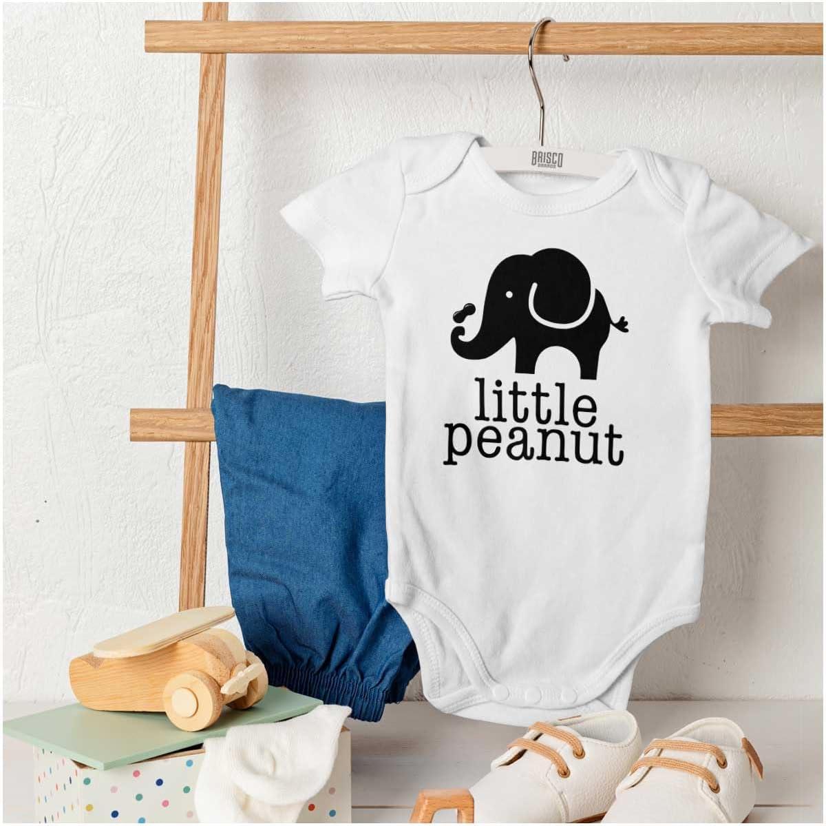 imageBrisco Brands Little Peanut Cute Lil Elephant Lover Baby Romper Boys or GirlsWhite