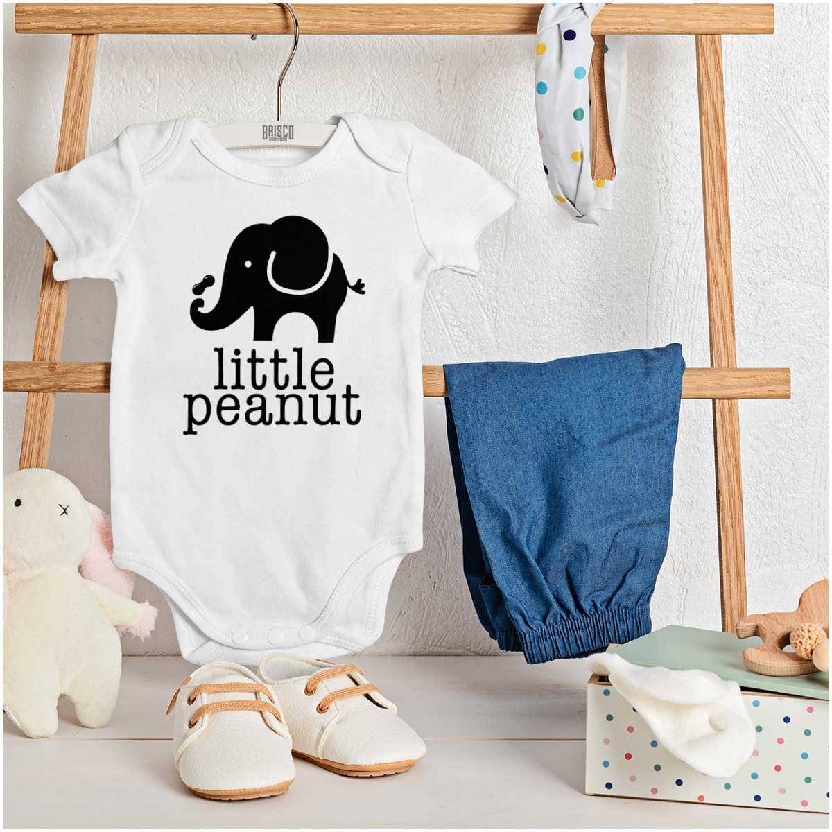 imageBrisco Brands Little Peanut Cute Lil Elephant Lover Baby Romper Boys or GirlsWhite