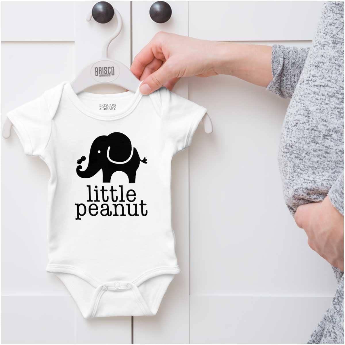 imageBrisco Brands Little Peanut Cute Lil Elephant Lover Baby Romper Boys or GirlsWhite