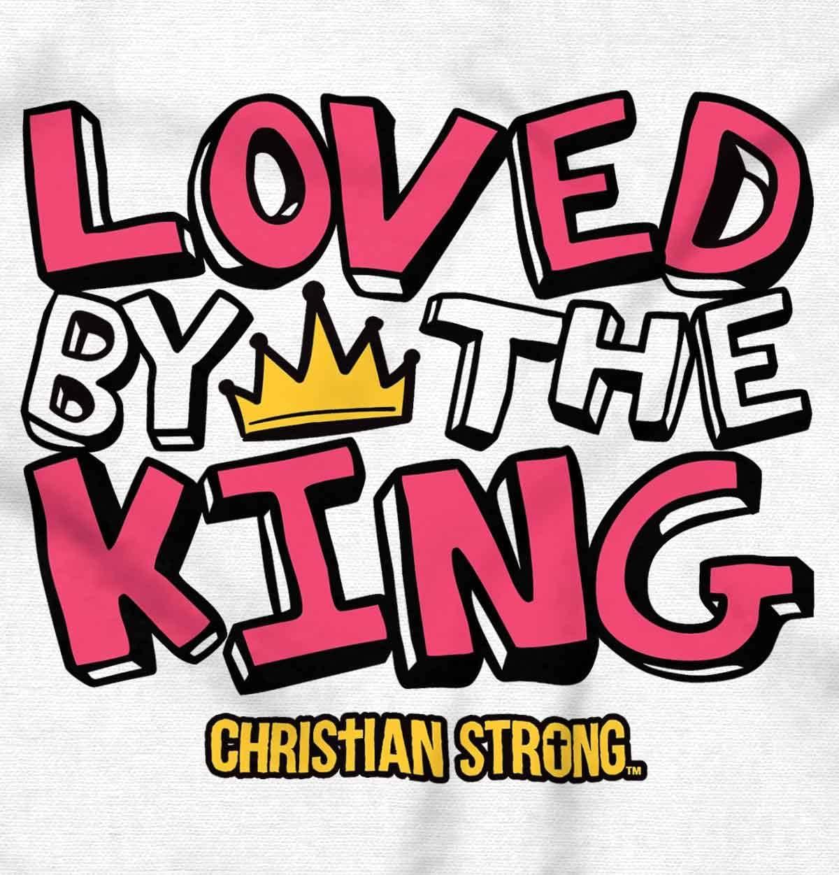 imageBrisco Brands Loved By The King Christian Strong Baby Romper Boys or GirlsWhite