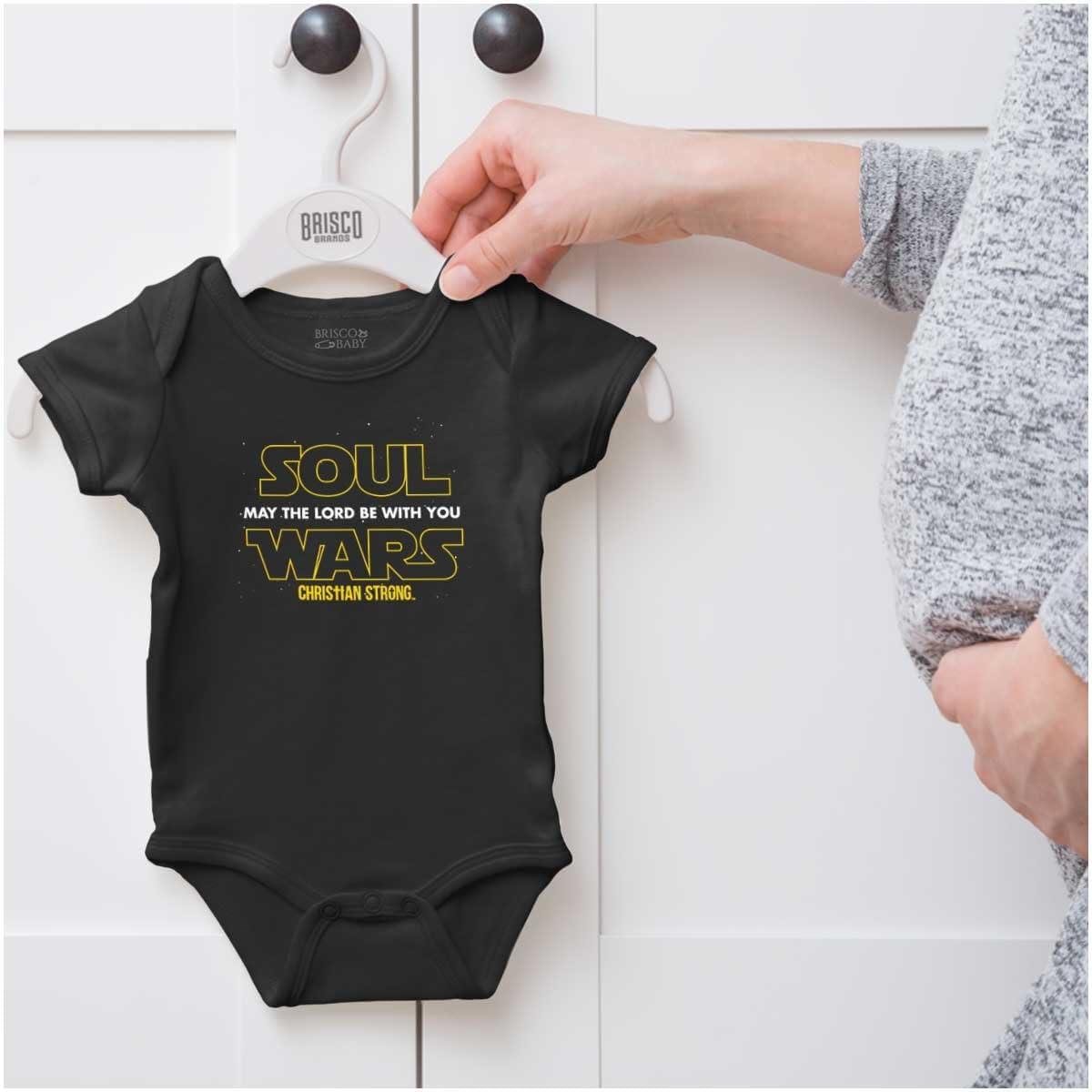 imageBrisco Brands May The Lord Be With You Christian Baby Romper Boys or GirlsBlack