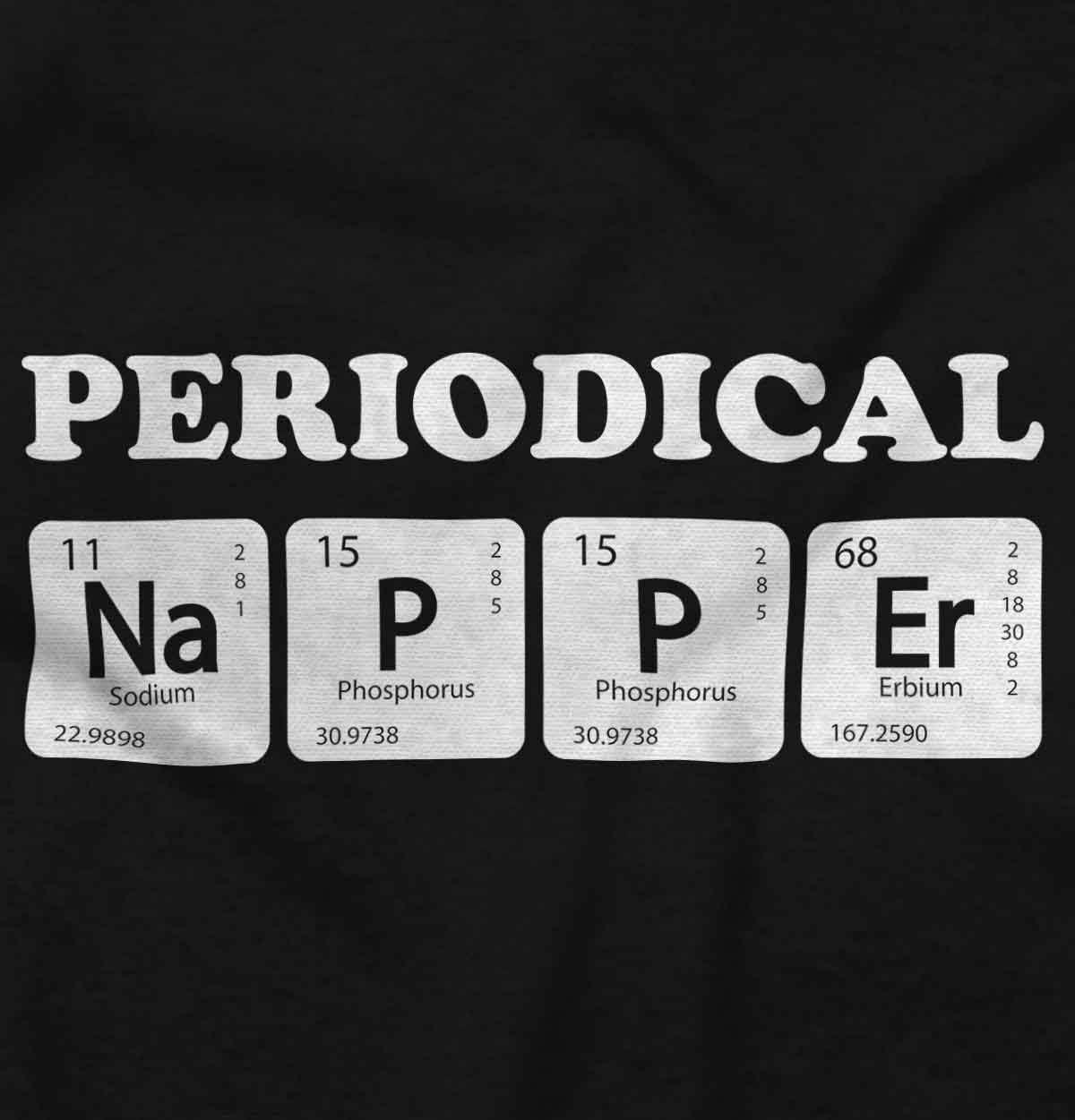 imageBrisco Brands Periodical Napper Science Nerd Baby Romper Boys or GirlsBlack