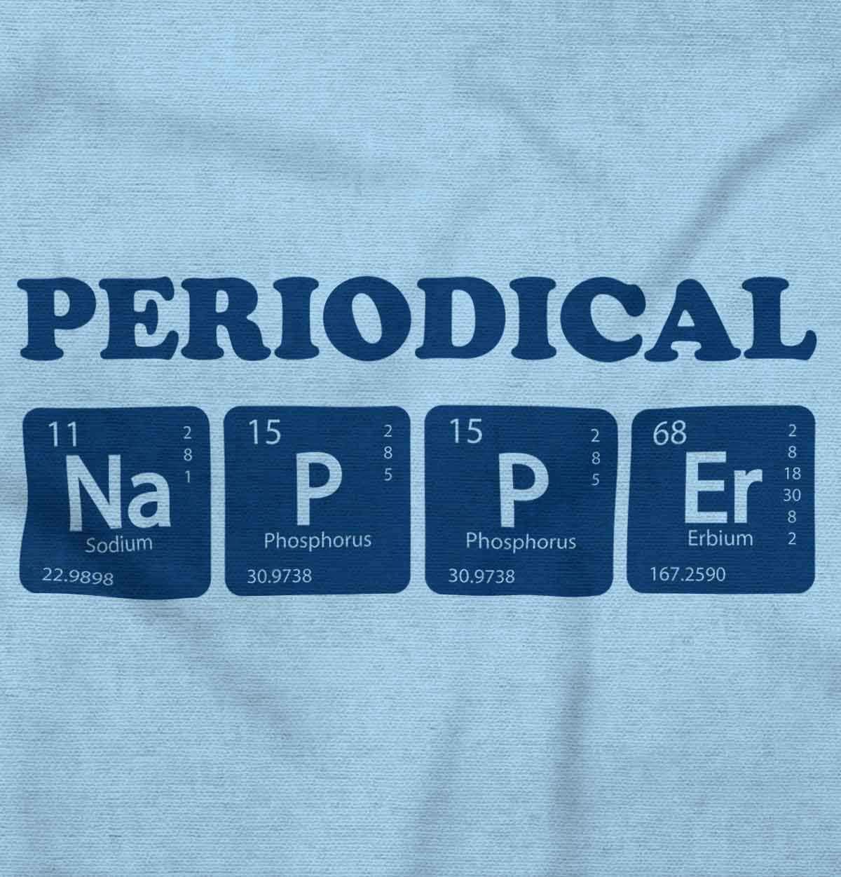 imageBrisco Brands Periodical Napper Science Nerd Baby Romper Boys or GirlsLight Blue