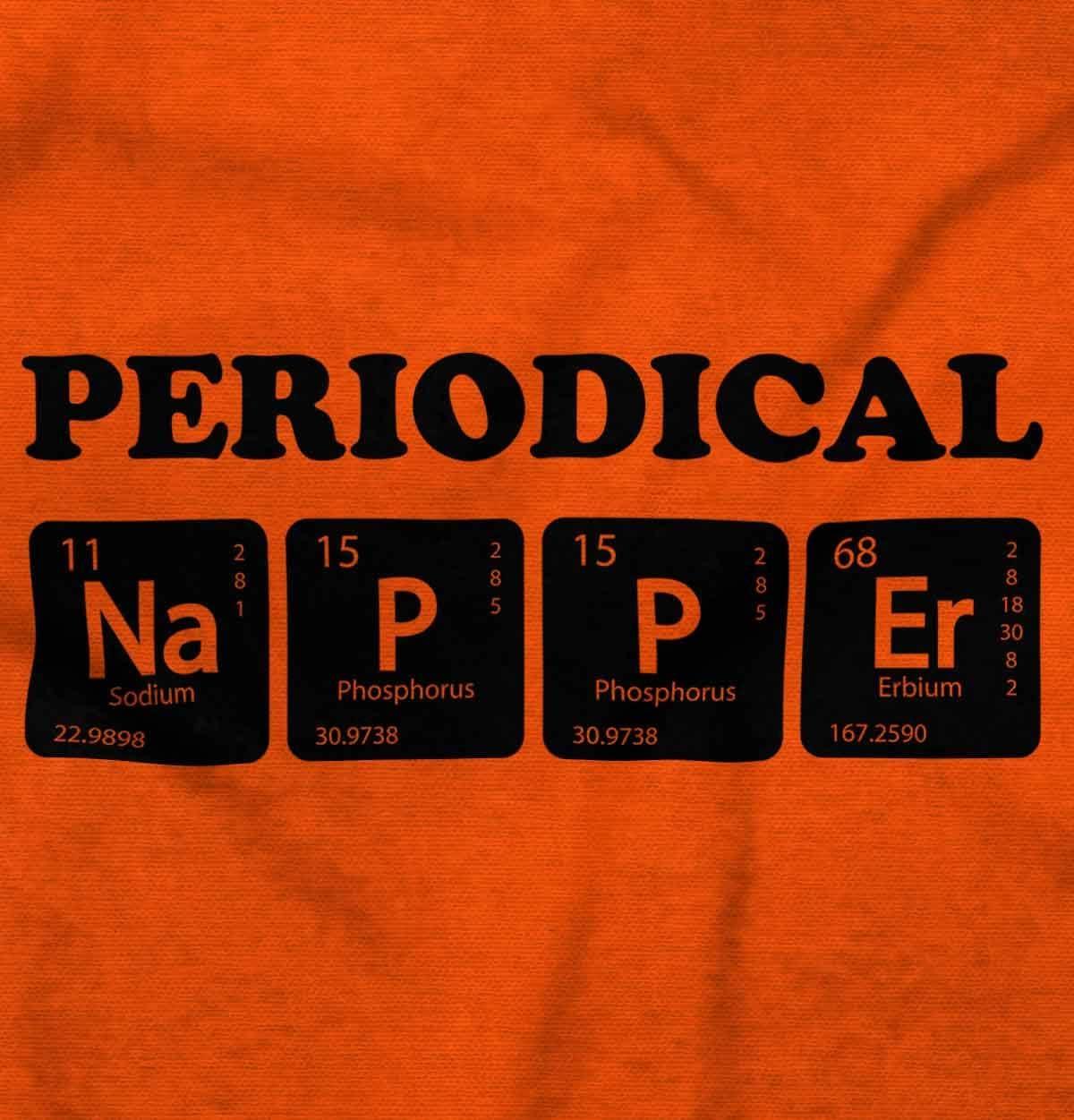 imageBrisco Brands Periodical Napper Science Nerd Baby Romper Boys or GirlsOrange