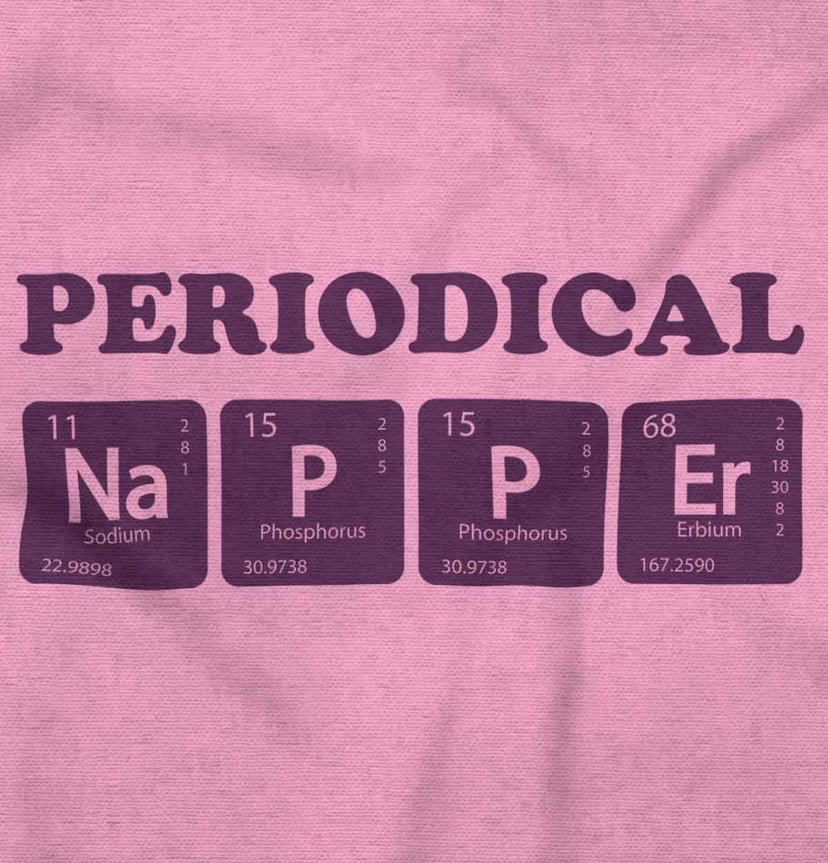 imageBrisco Brands Periodical Napper Science Nerd Baby Romper Boys or GirlsPink