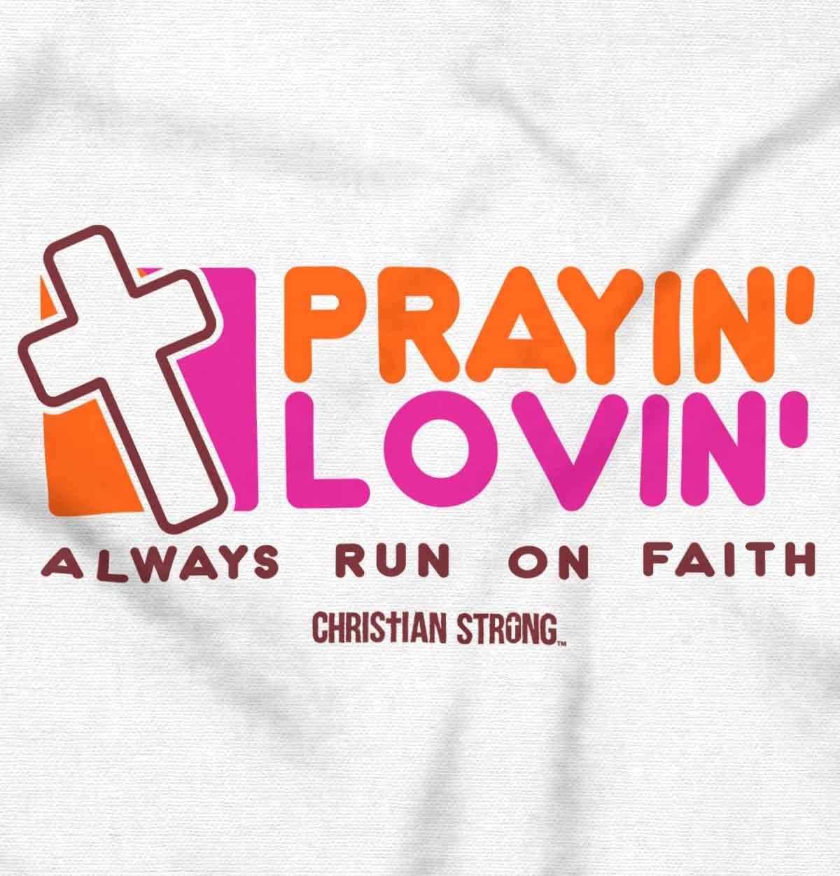imageBrisco Brands Praying Loving Running on Faith Jesus Baby Romper Boys or GirlsWhite