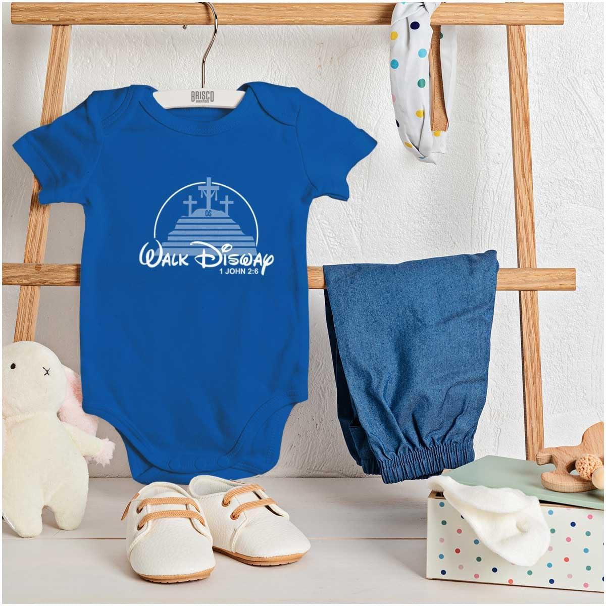 imageBrisco Brands Punny Christian Crosses at Calvary Baby Romper Boys or GirlsRoyal