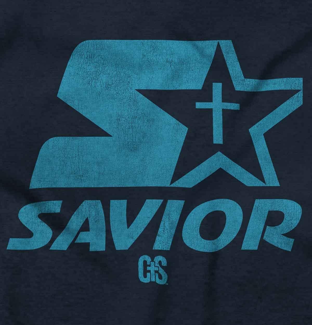imageBrisco Brands Savior Christian Strong Jesus Cross Baby Romper Boys or GirlsNavy