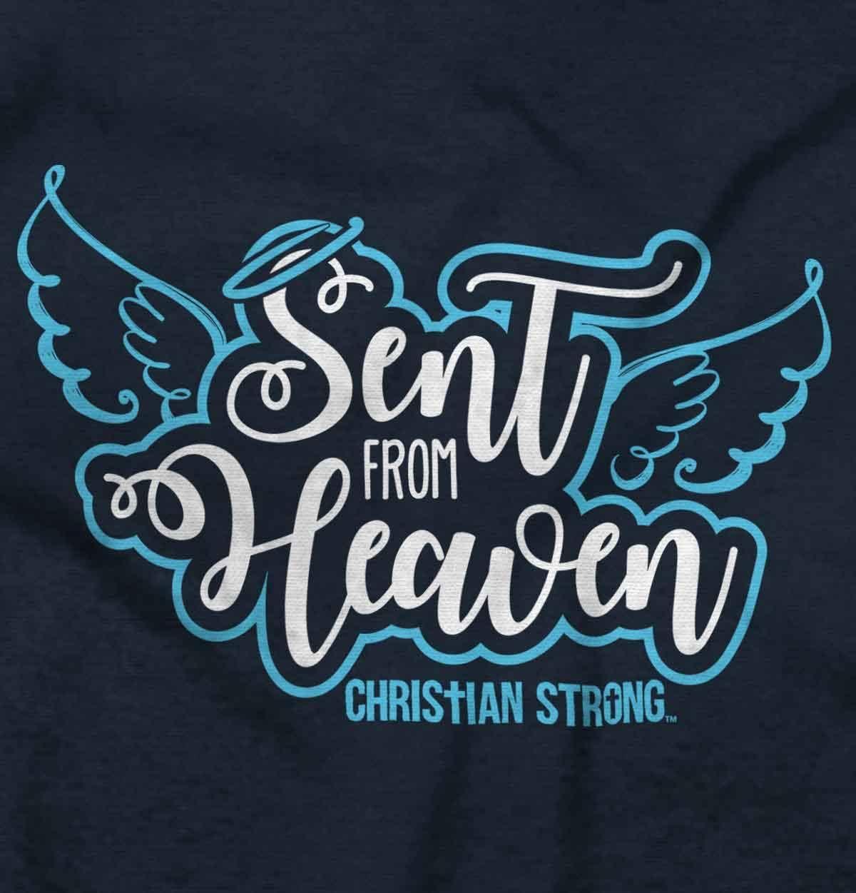 imageBrisco Brands Sent From Heaven Christian Religious Baby Bodysuit Jumper GirlsNavy