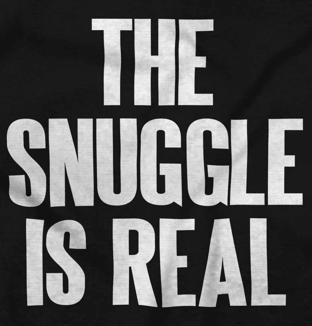 imageBrisco Brands The Snuggle Is Real Humor Pun Cute Baby Romper Boys or GirlsBlack