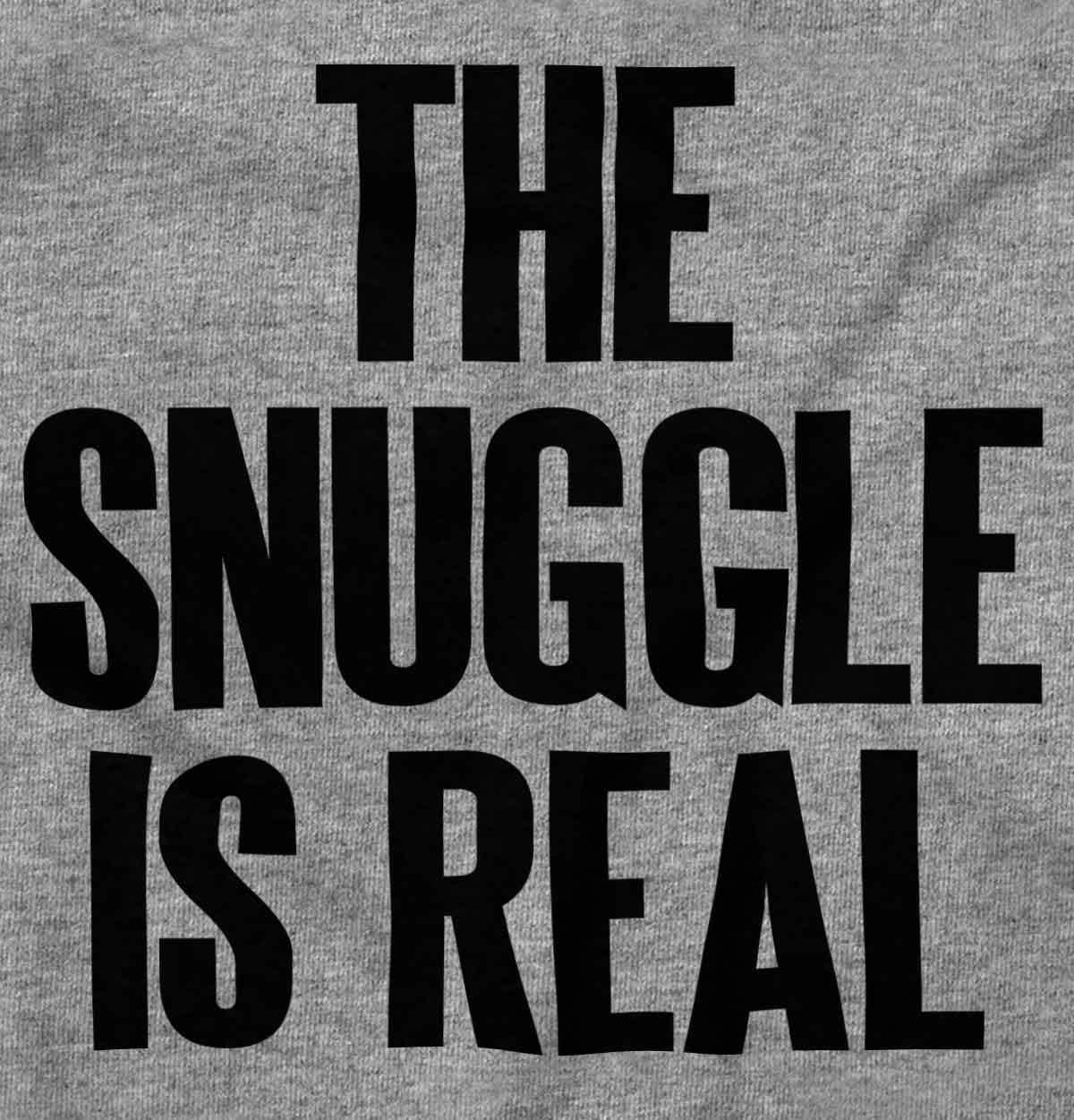 imageBrisco Brands The Snuggle Is Real Humor Pun Cute Baby Romper Boys or GirlsHeather