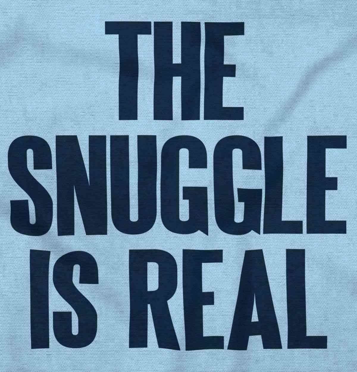 imageBrisco Brands The Snuggle Is Real Humor Pun Cute Baby Romper Boys or GirlsLight Blue