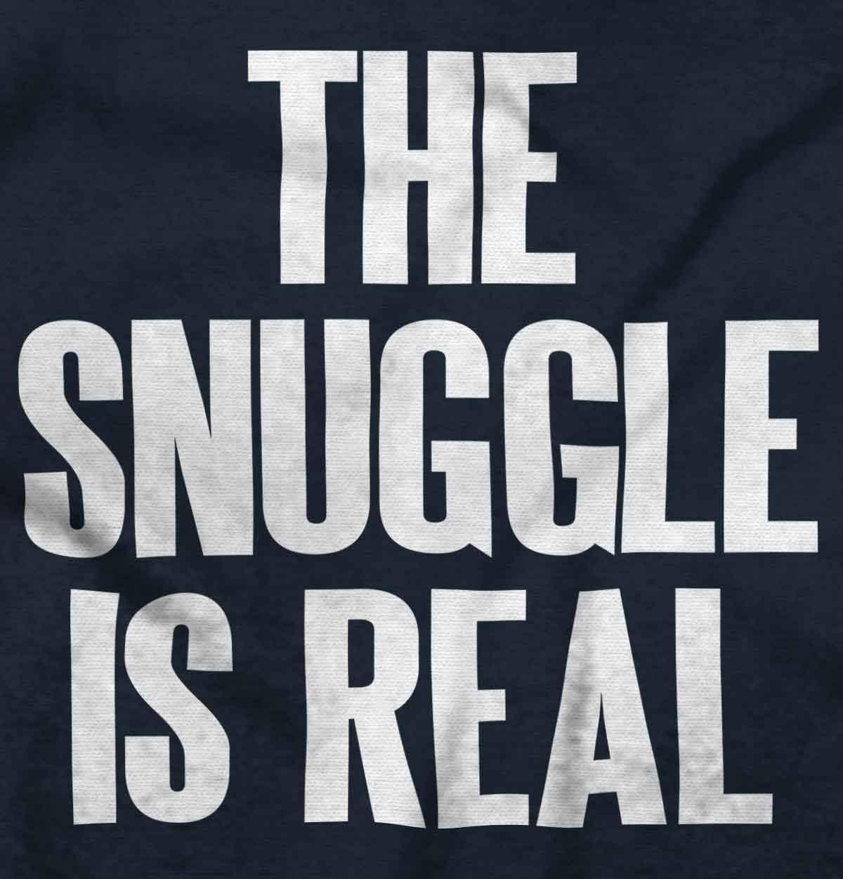 imageBrisco Brands The Snuggle Is Real Humor Pun Cute Baby Romper Boys or GirlsNavy