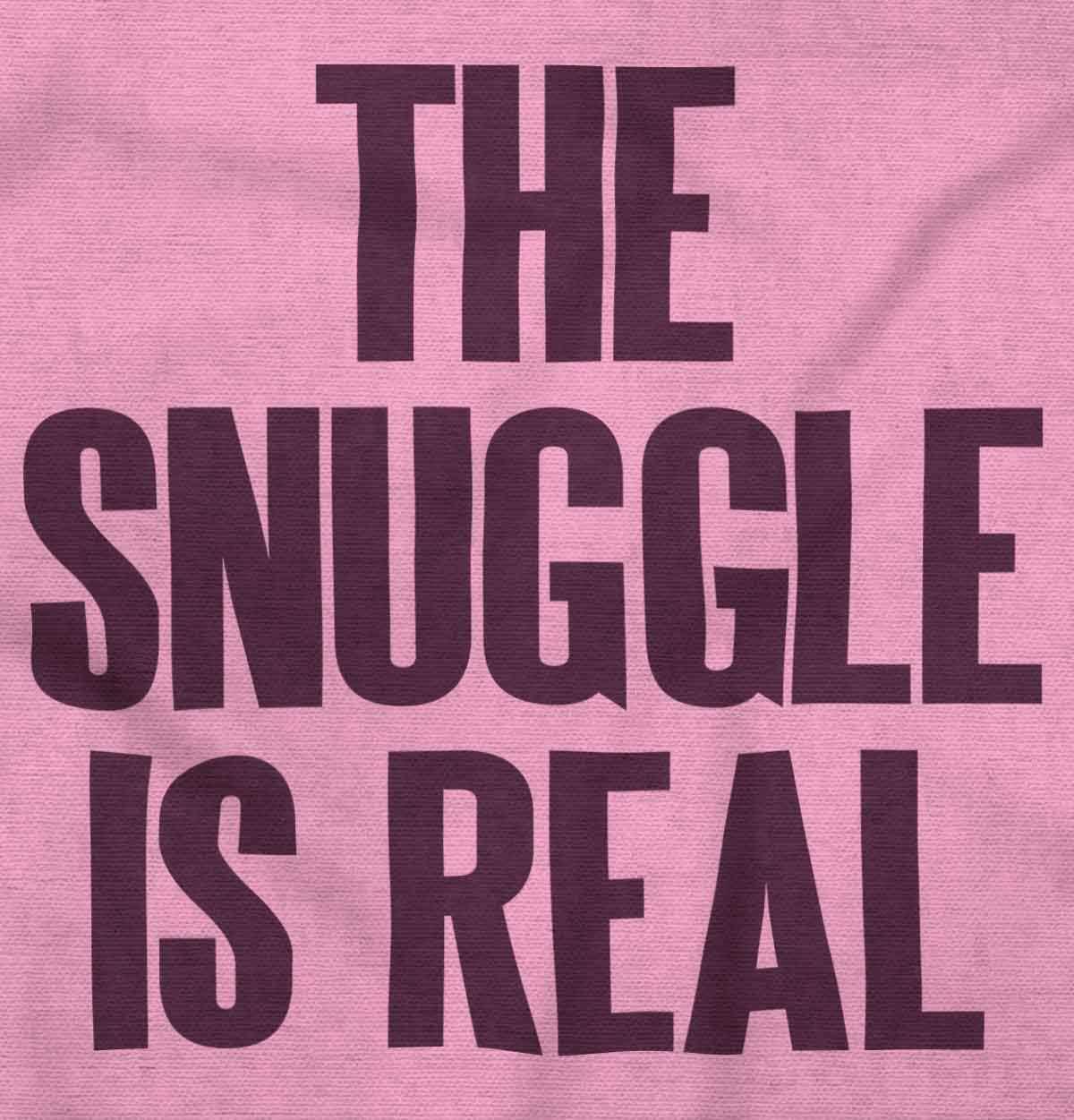 imageBrisco Brands The Snuggle Is Real Humor Pun Cute Baby Romper Boys or GirlsPink