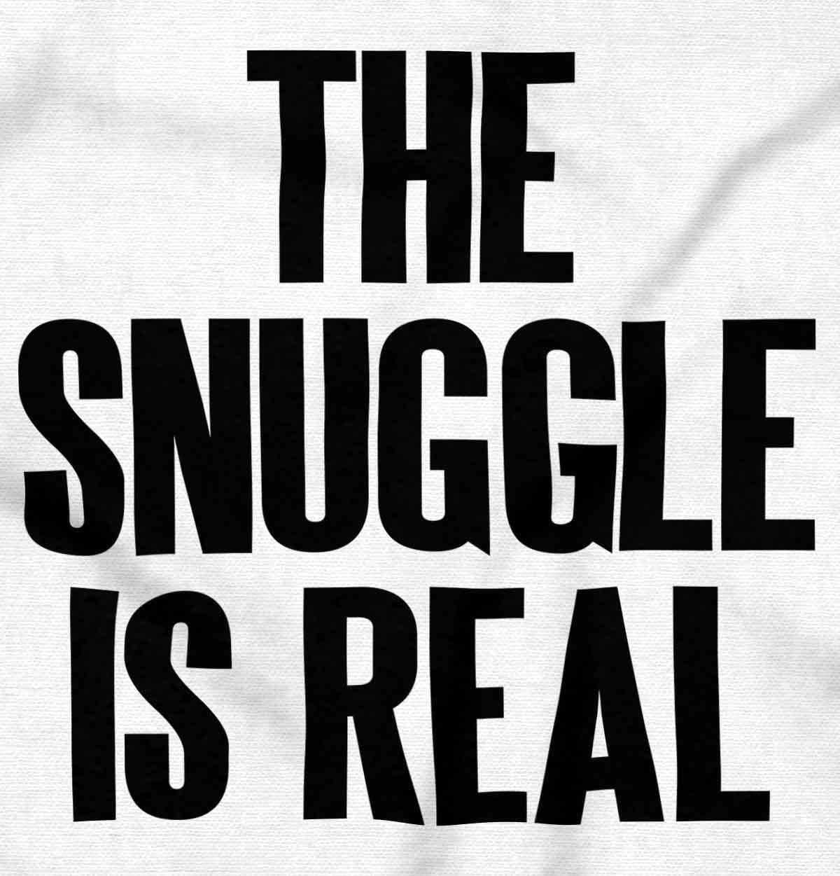 imageBrisco Brands The Snuggle Is Real Humor Pun Cute Baby Romper Boys or GirlsWhite