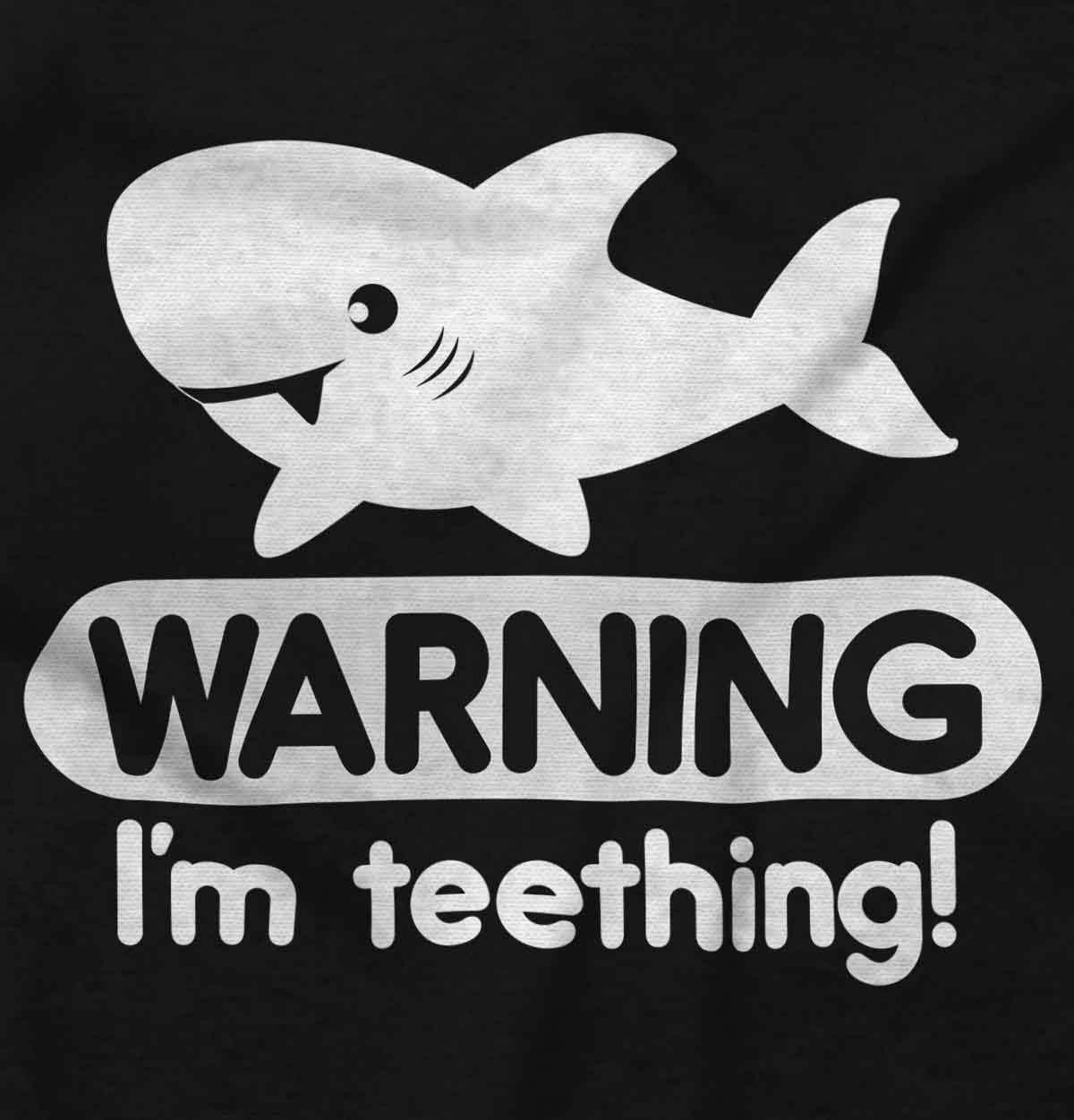 imageBrisco Brands Warning Im Teething Funny Shark Baby Bodysuit Jumper BoysBlack
