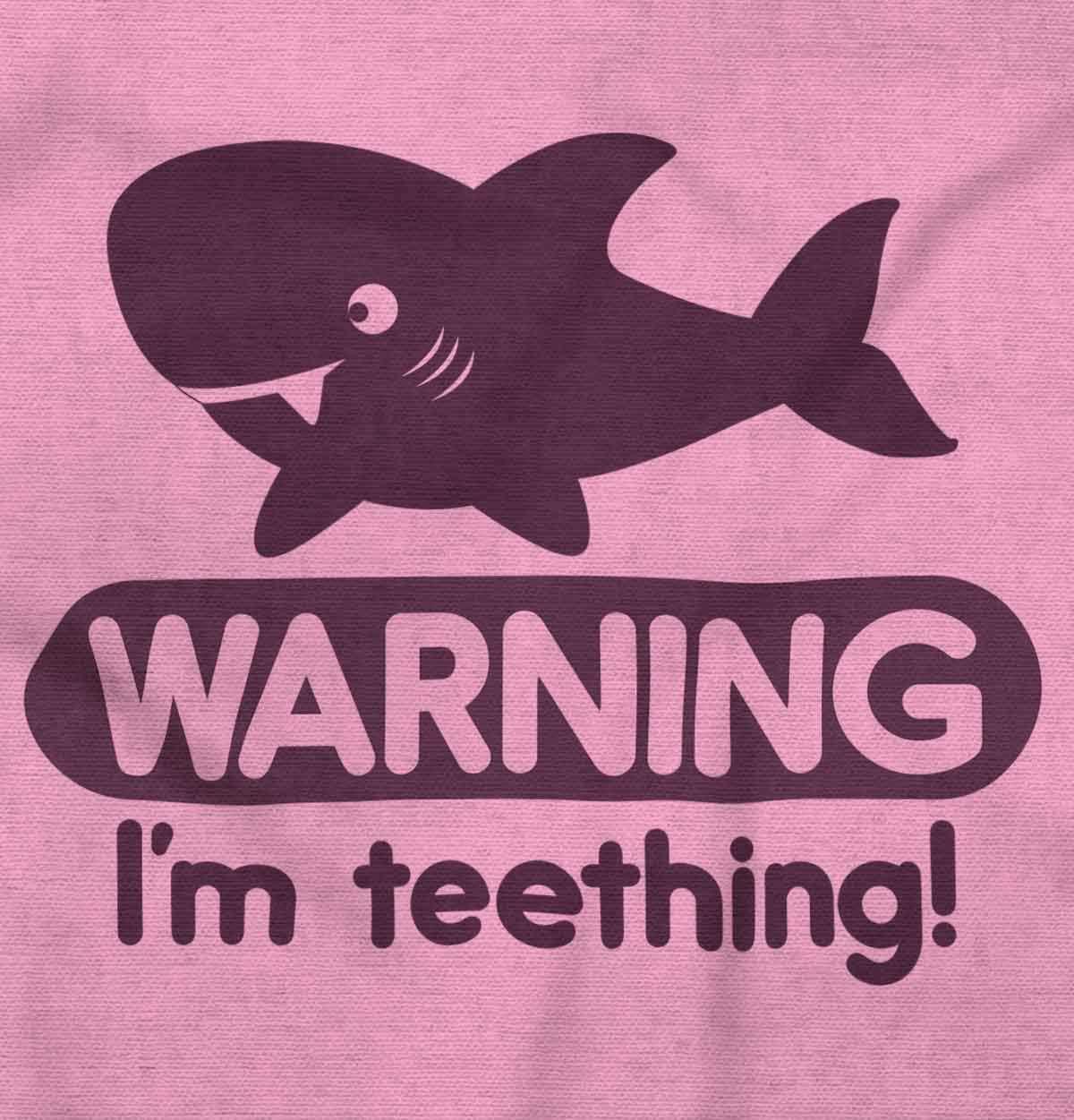 imageBrisco Brands Warning Im Teething Funny Shark Baby Bodysuit Jumper BoysPink