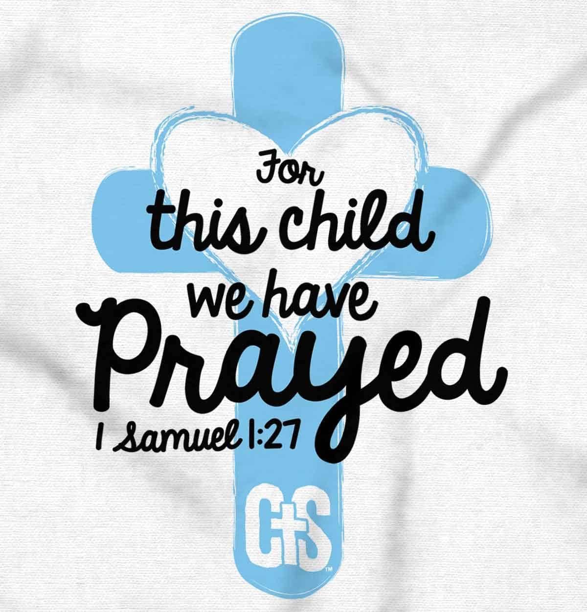 imageBrisco Brands We Have Prayed Christian Religious Jesus Baby Romper Boys or GirlsWhite
