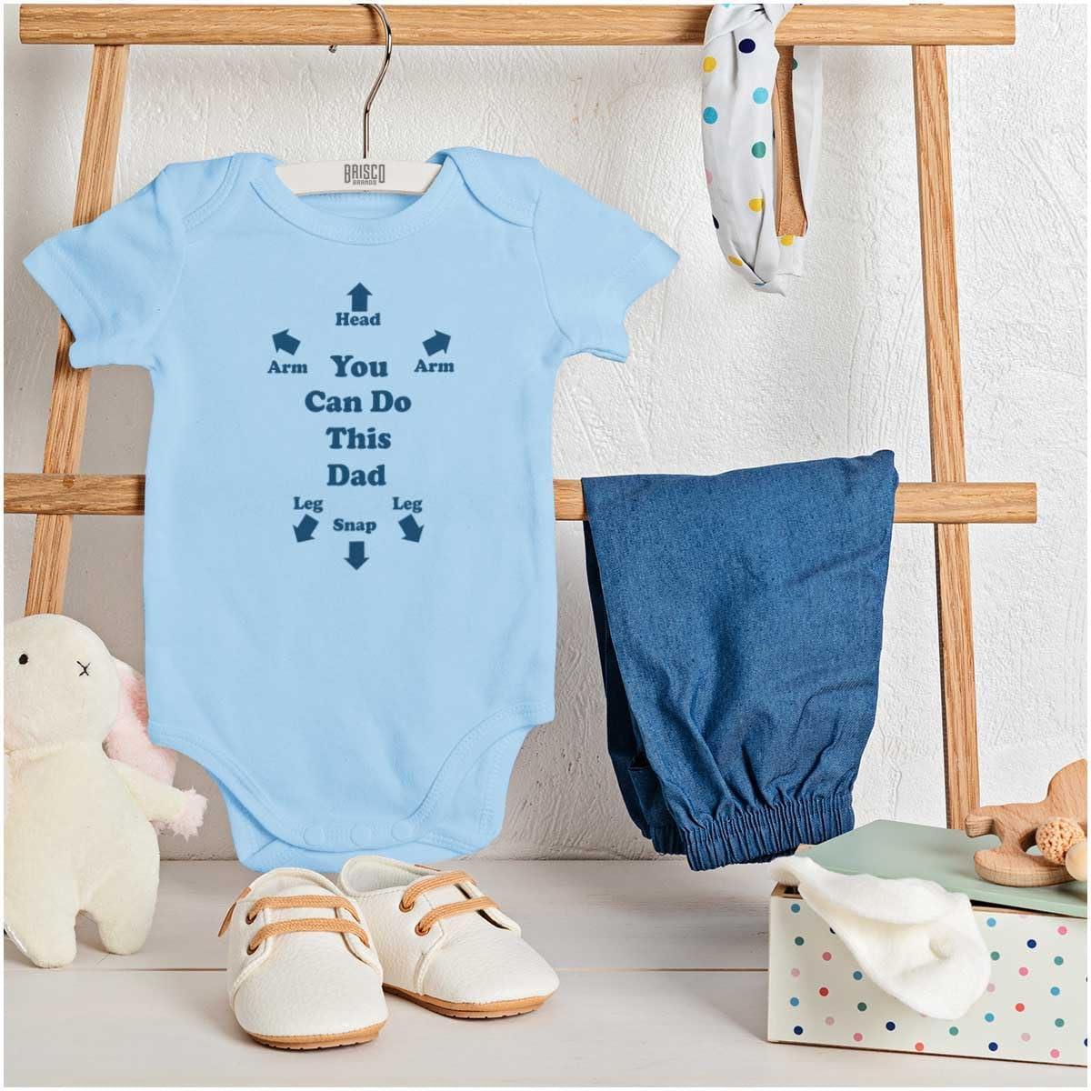 imageBrisco Brands You Can Do This Dad Diaper Change Baby Romper Boys or GirlsLight Blue