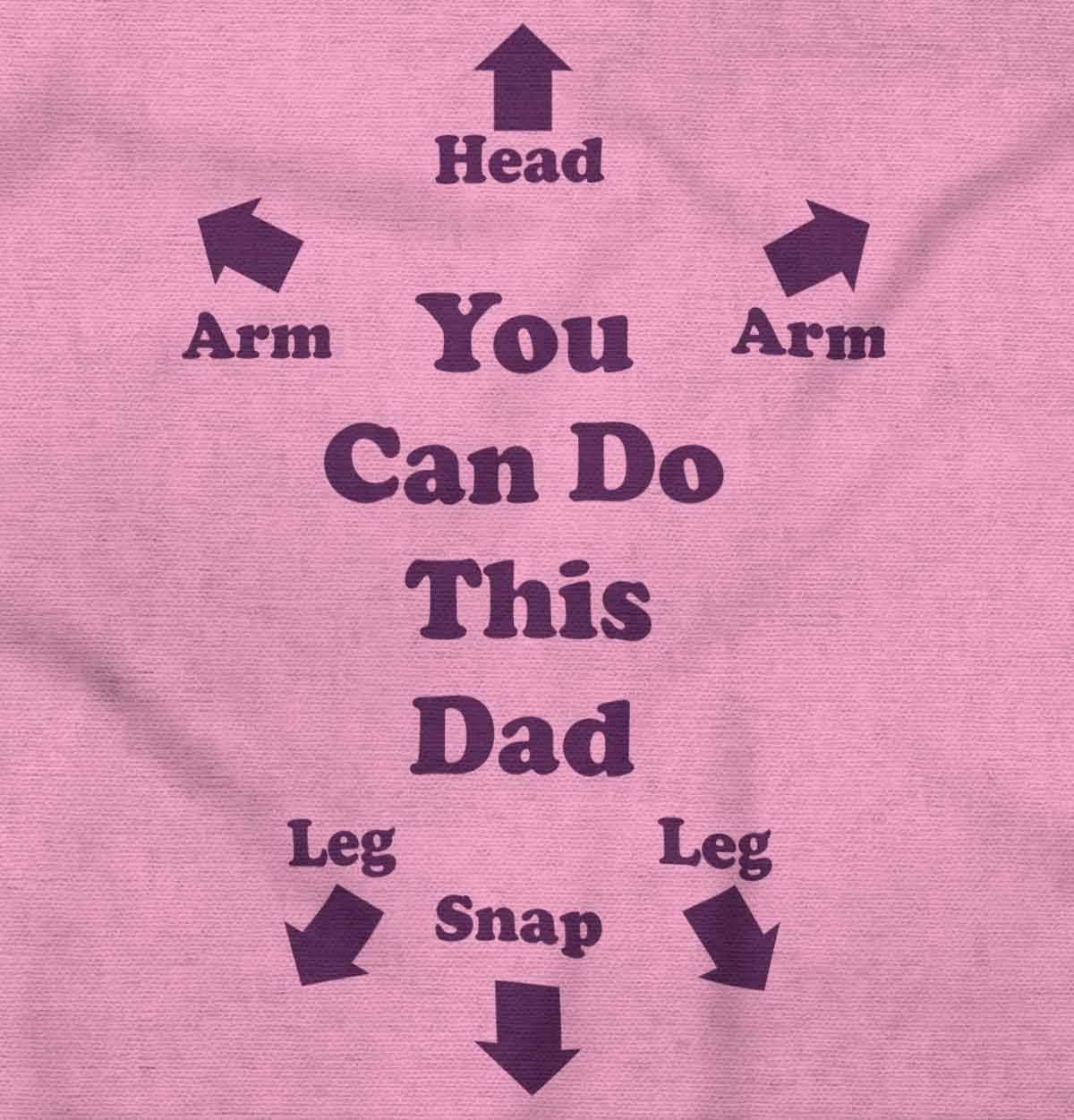 imageBrisco Brands You Can Do This Dad Diaper Change Baby Romper Boys or GirlsPink