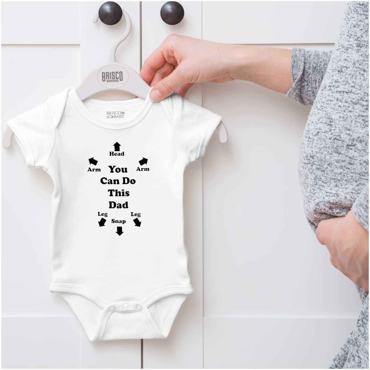 imageBrisco Brands You Can Do This Dad Diaper Change Baby Romper Boys or GirlsWhite