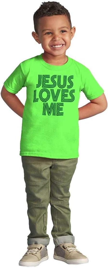 imageJesus Loves Me Retro Christian Toddler Boy Girl T ShirtKey Lime
